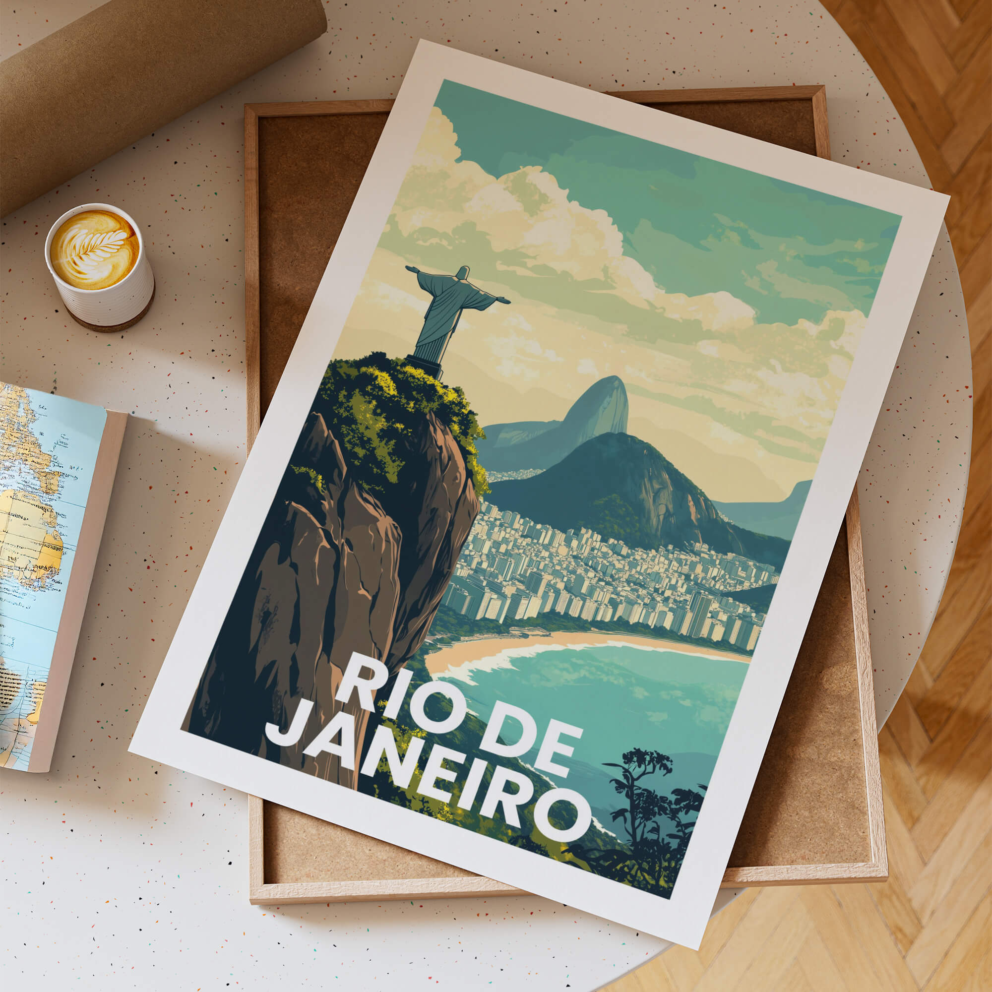 Rio de Janeiro Vintage City Travel Poster