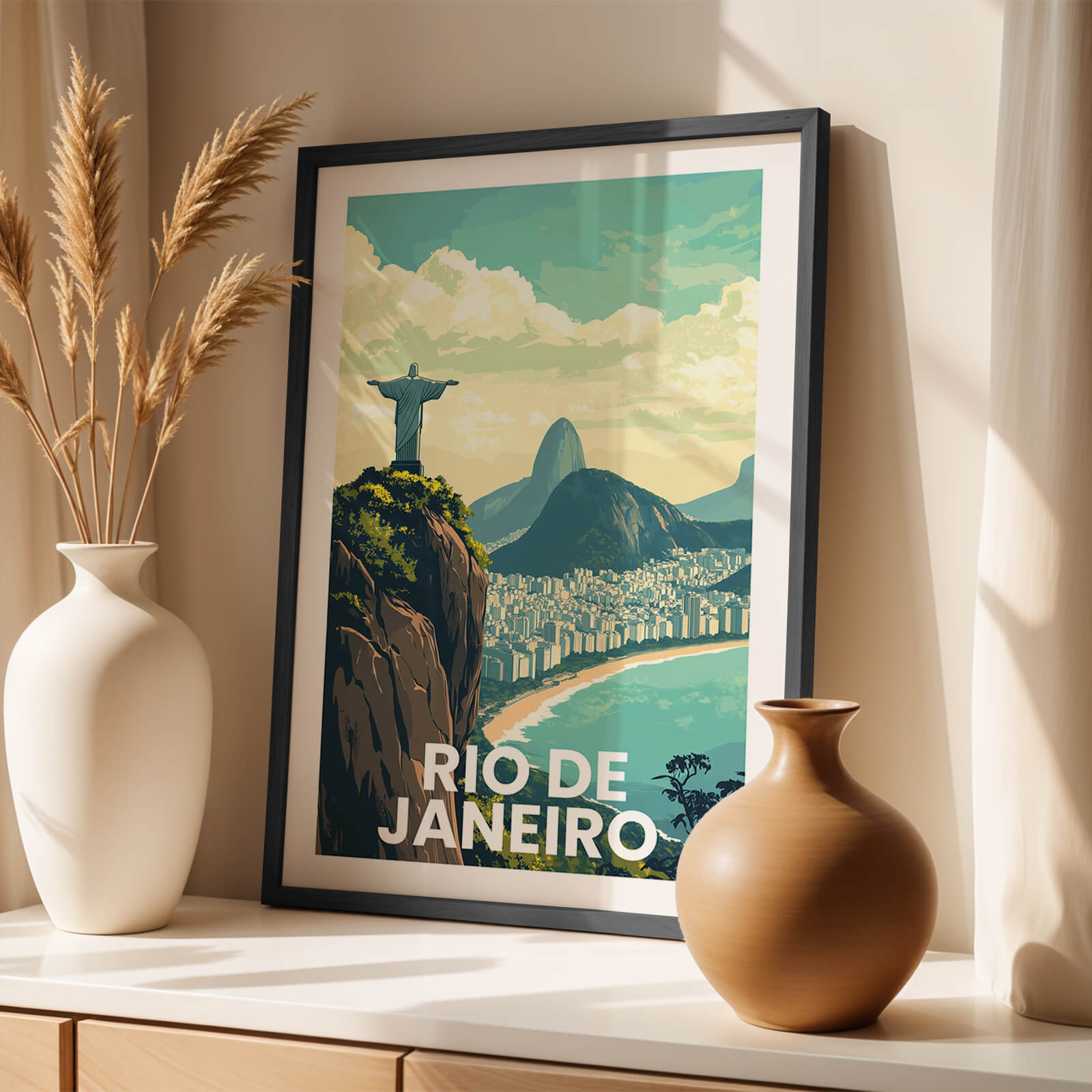 Rio de Janeiro Vintage City Travel Poster