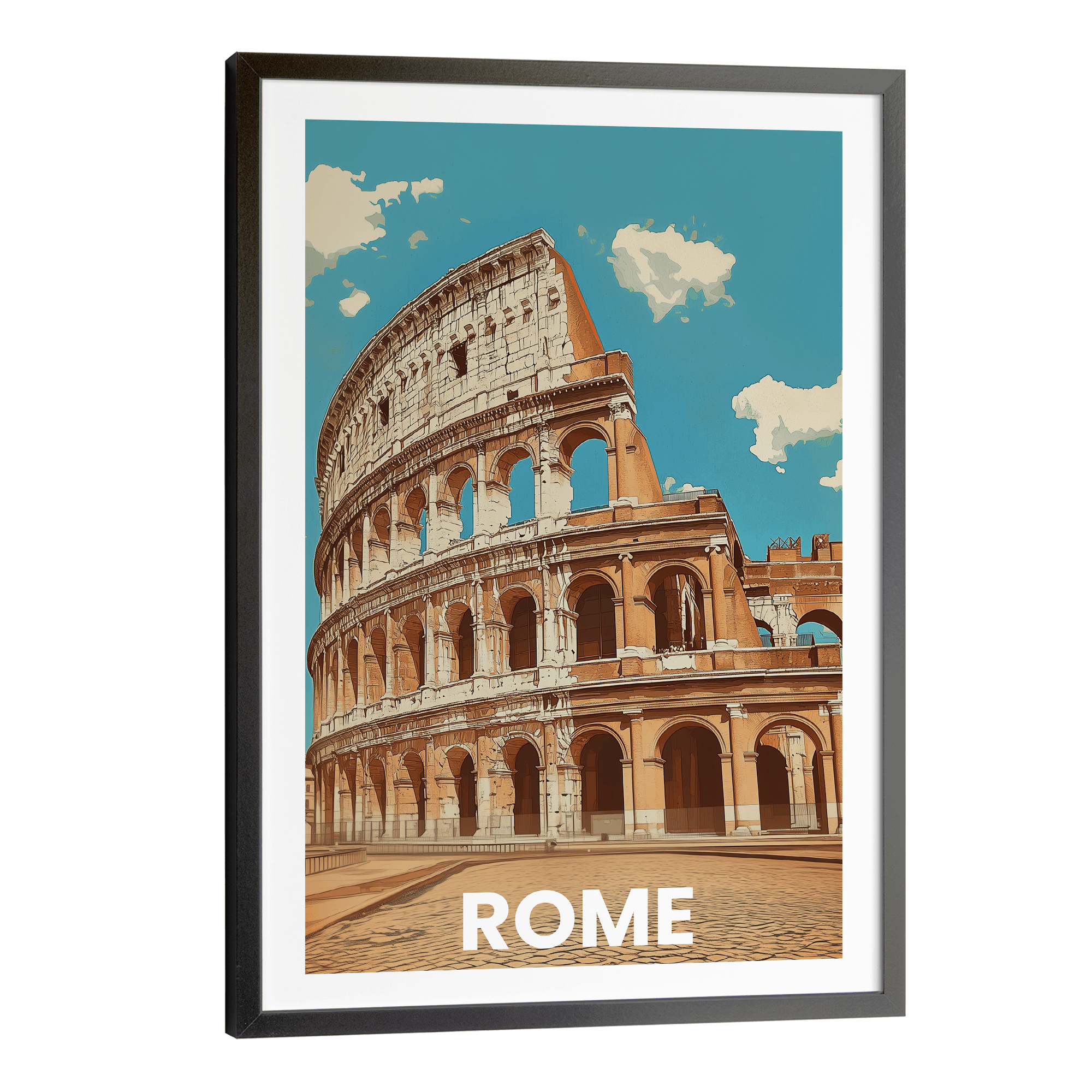 Rome, Italy Vintage City Travel Poster