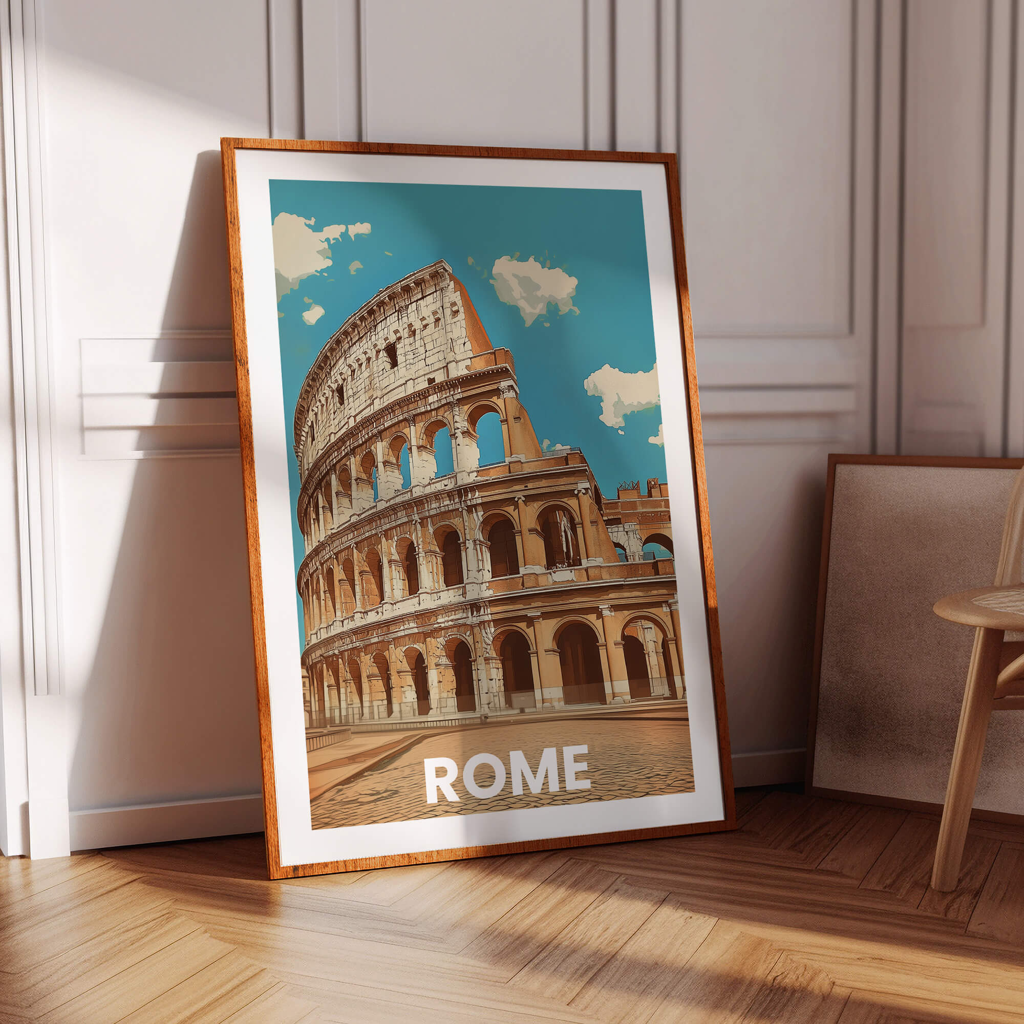 Rome, Italy Vintage City Travel Poster