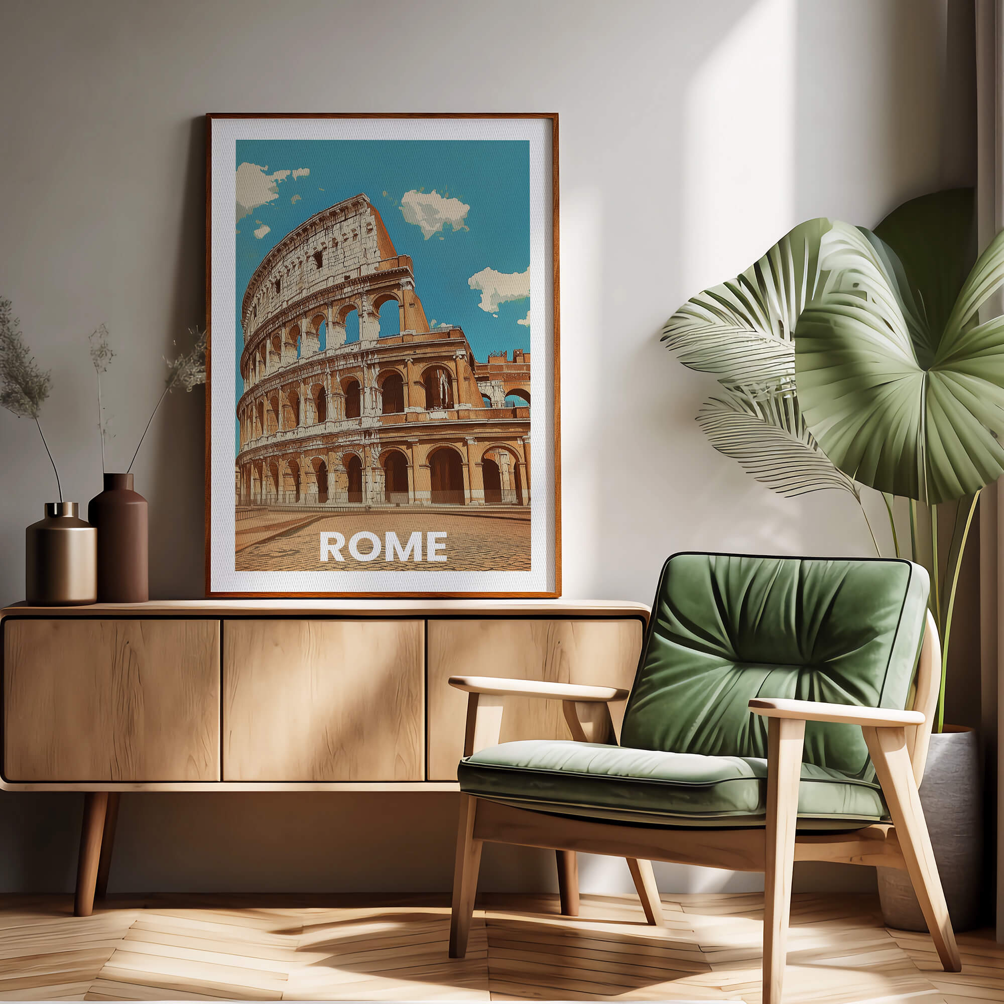 Rome, Italy Vintage City Travel Poster