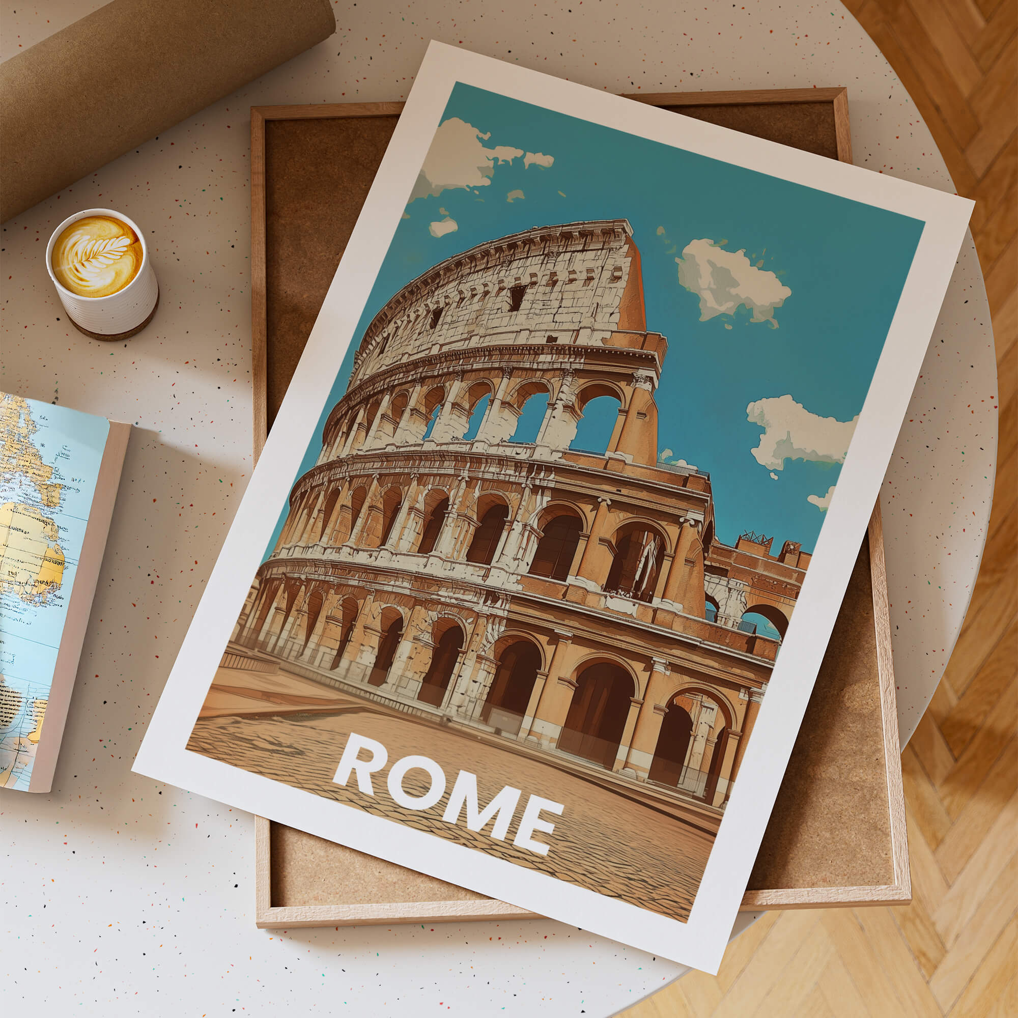 Rome, Italy Vintage City Travel Poster