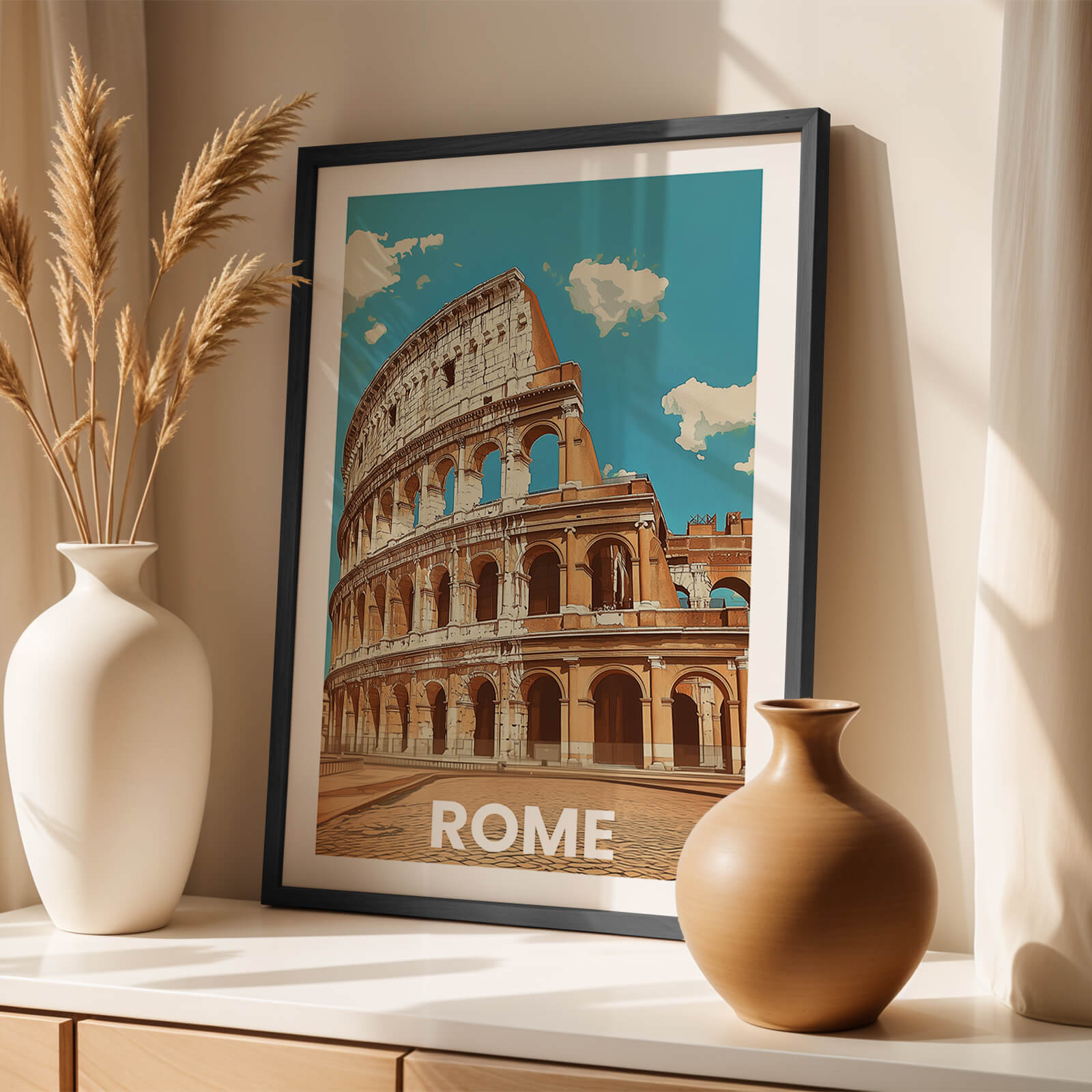 Rome, Italy Vintage City Travel Poster