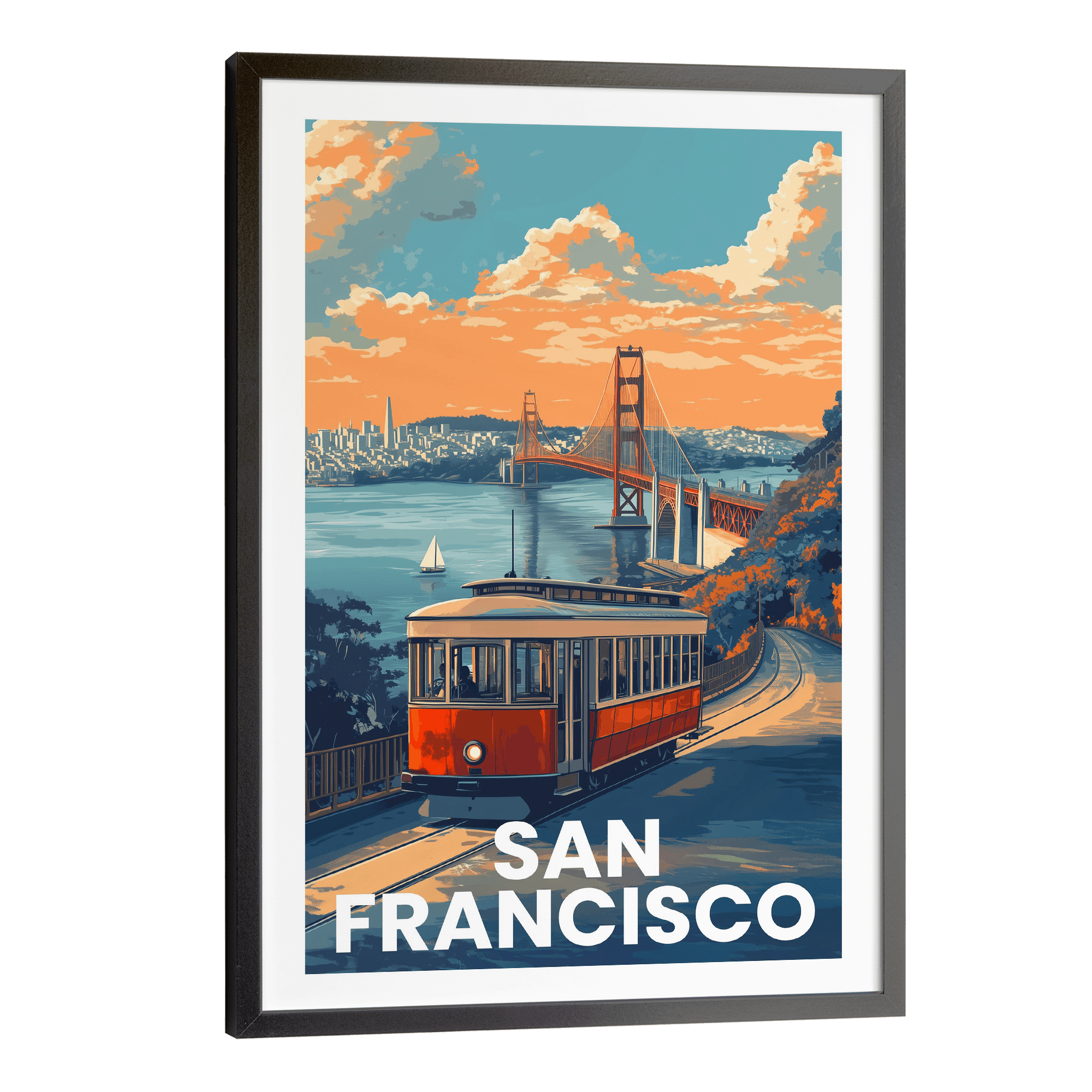 San Francisco Vintage City Travel Poster