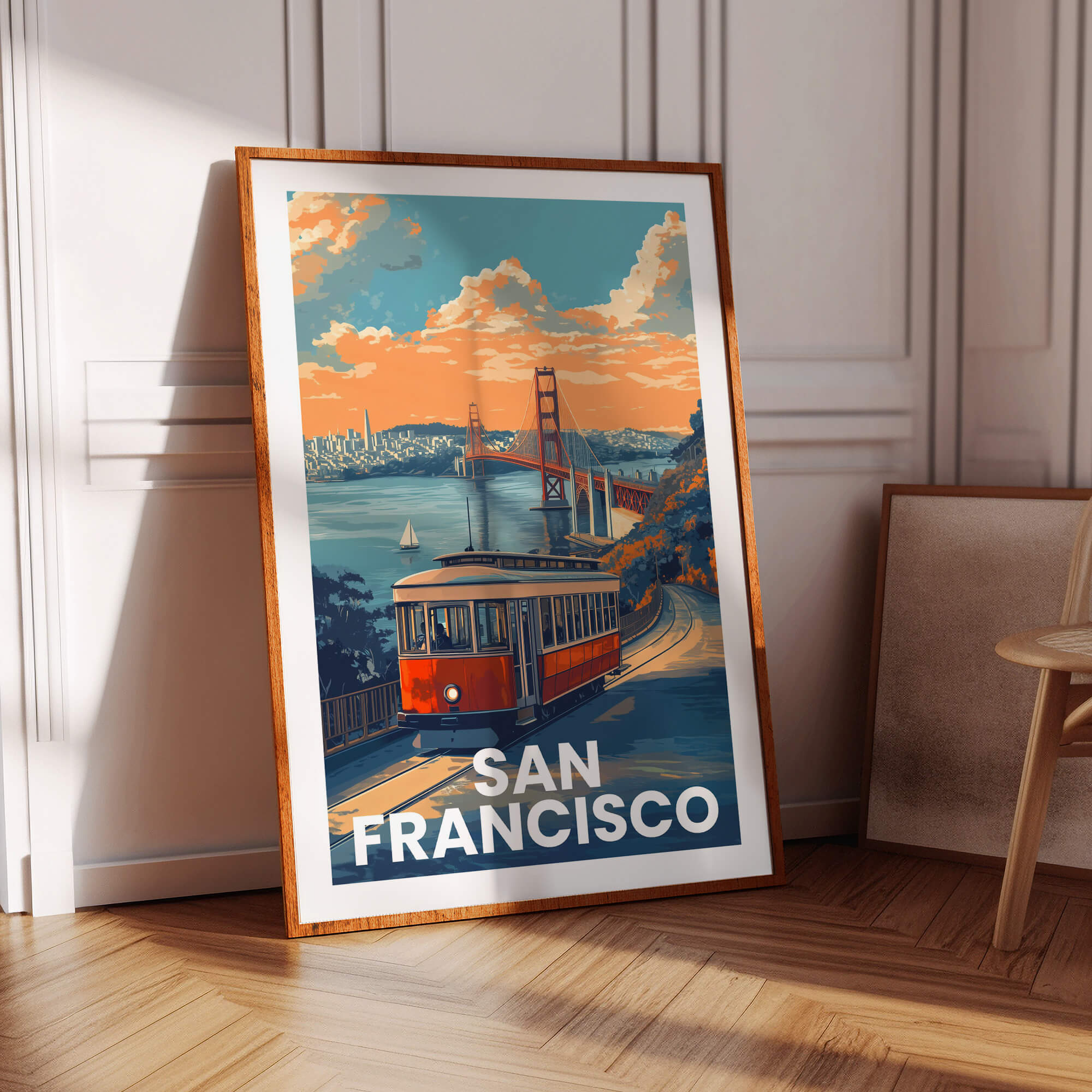 San Francisco Vintage City Travel Poster
