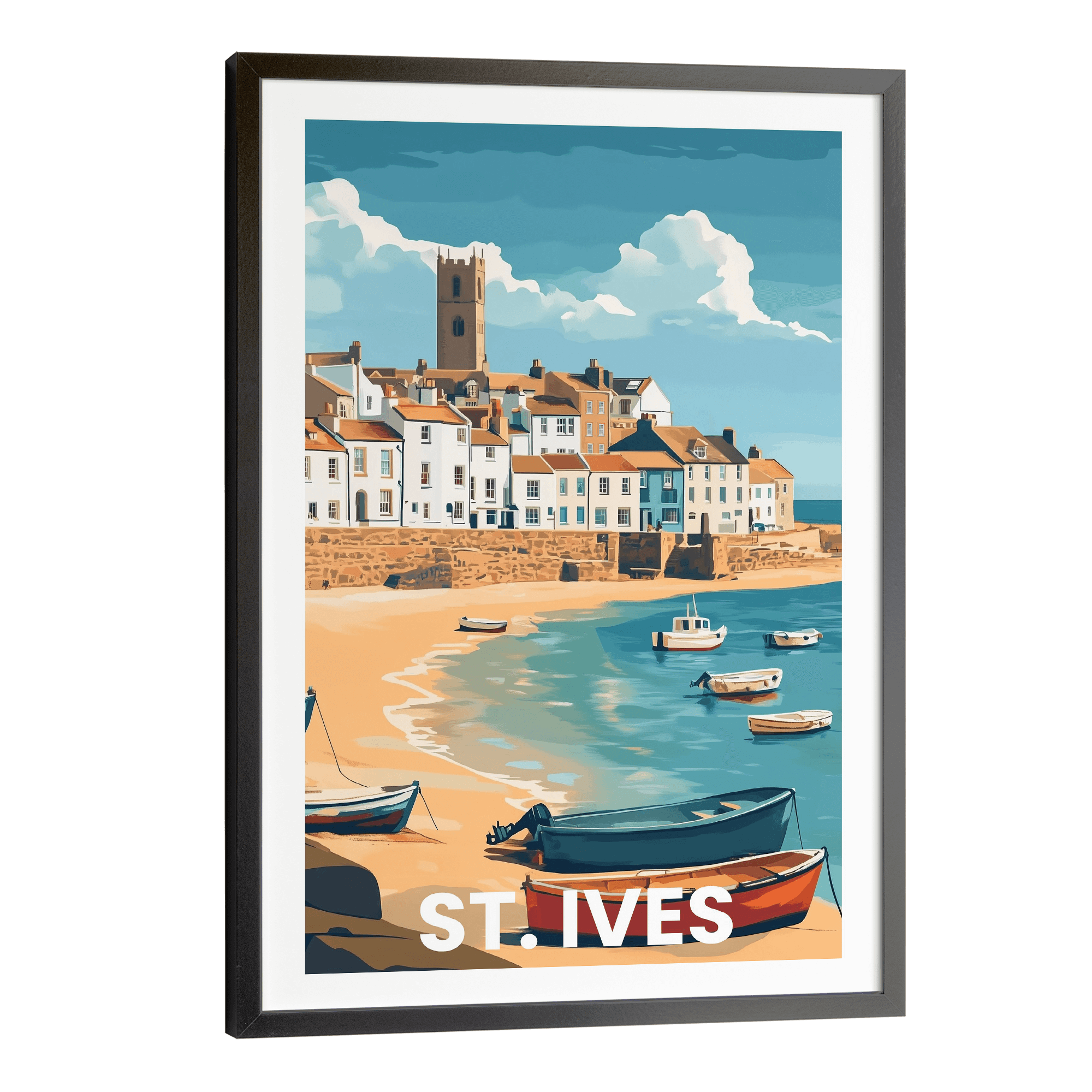 St. Ives Vintage City Travel Poster