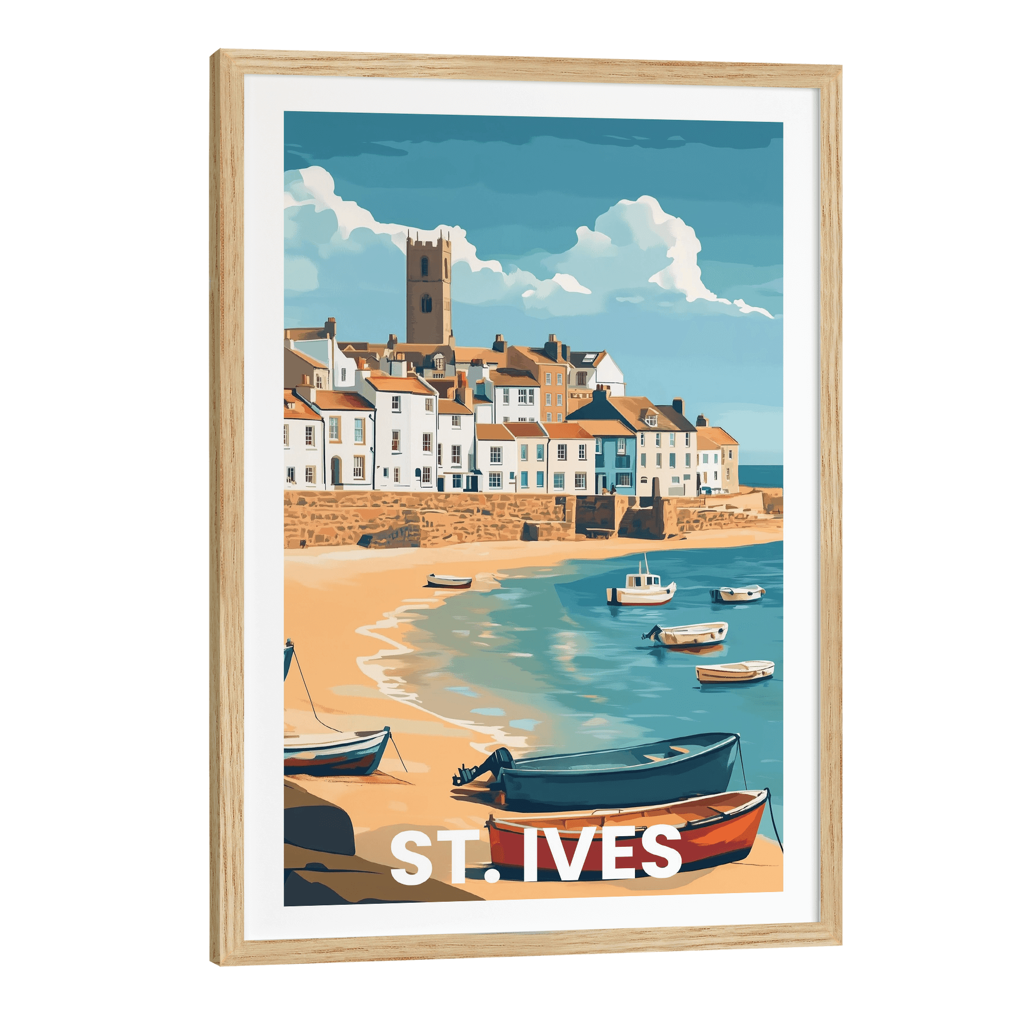 St. Ives Vintage City Travel Poster