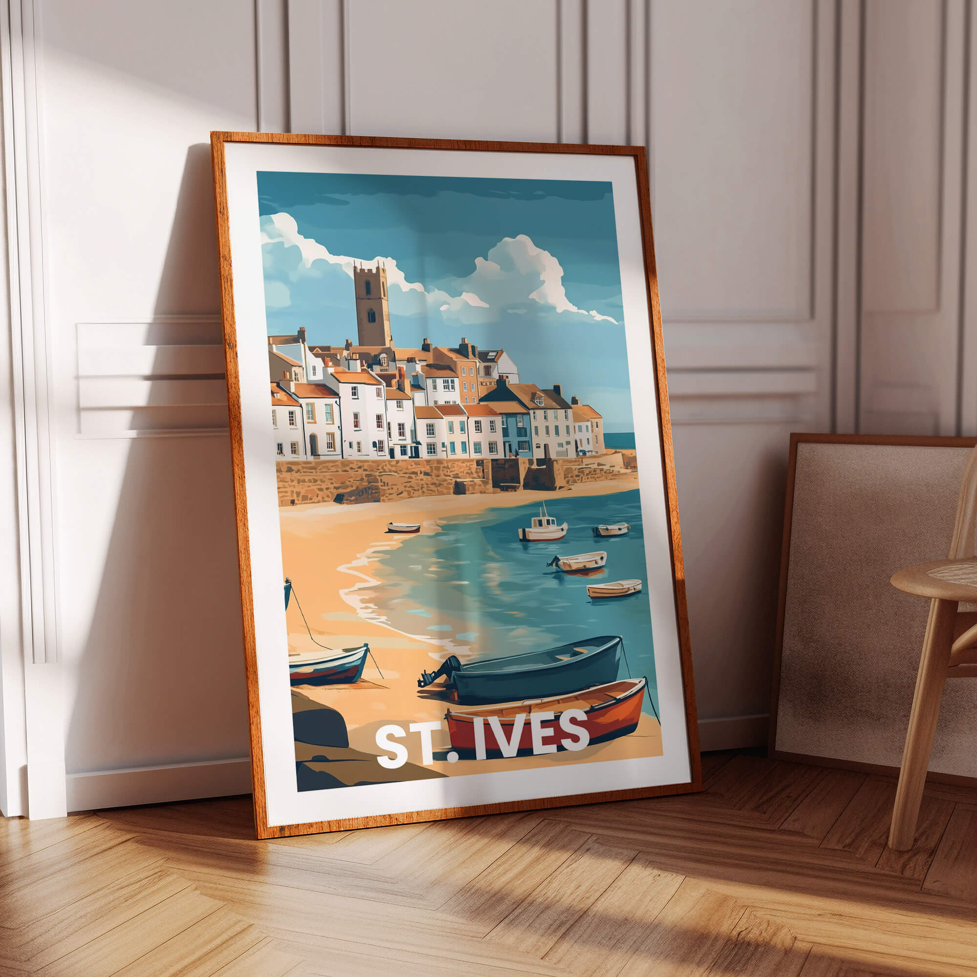 St. Ives Vintage City Travel Poster