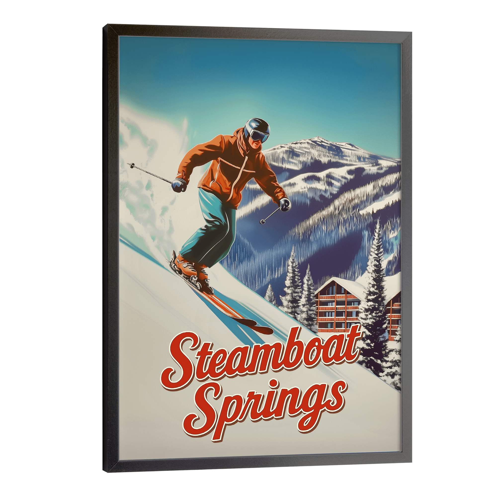 Steamboat Springs, Colorado Vintage Ski Travel Poster