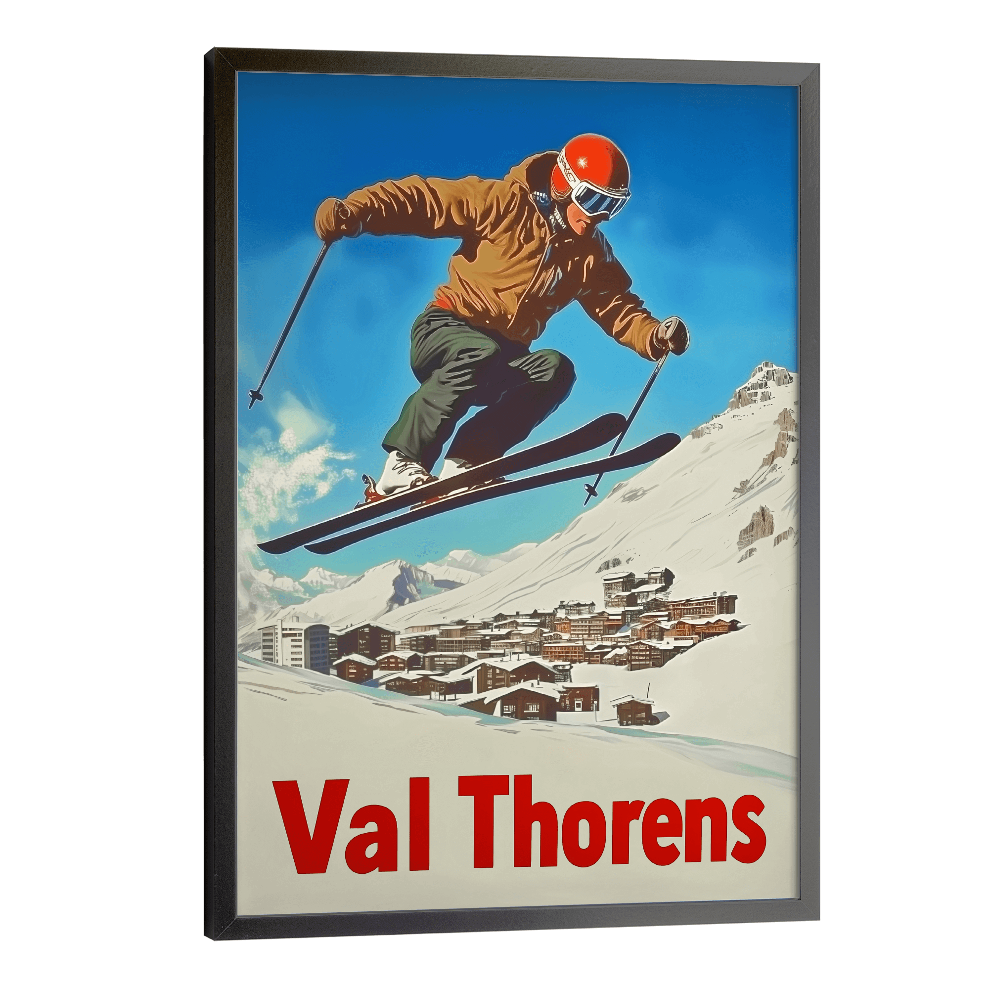 Val Thorens, France Vintage Ski Travel Poster