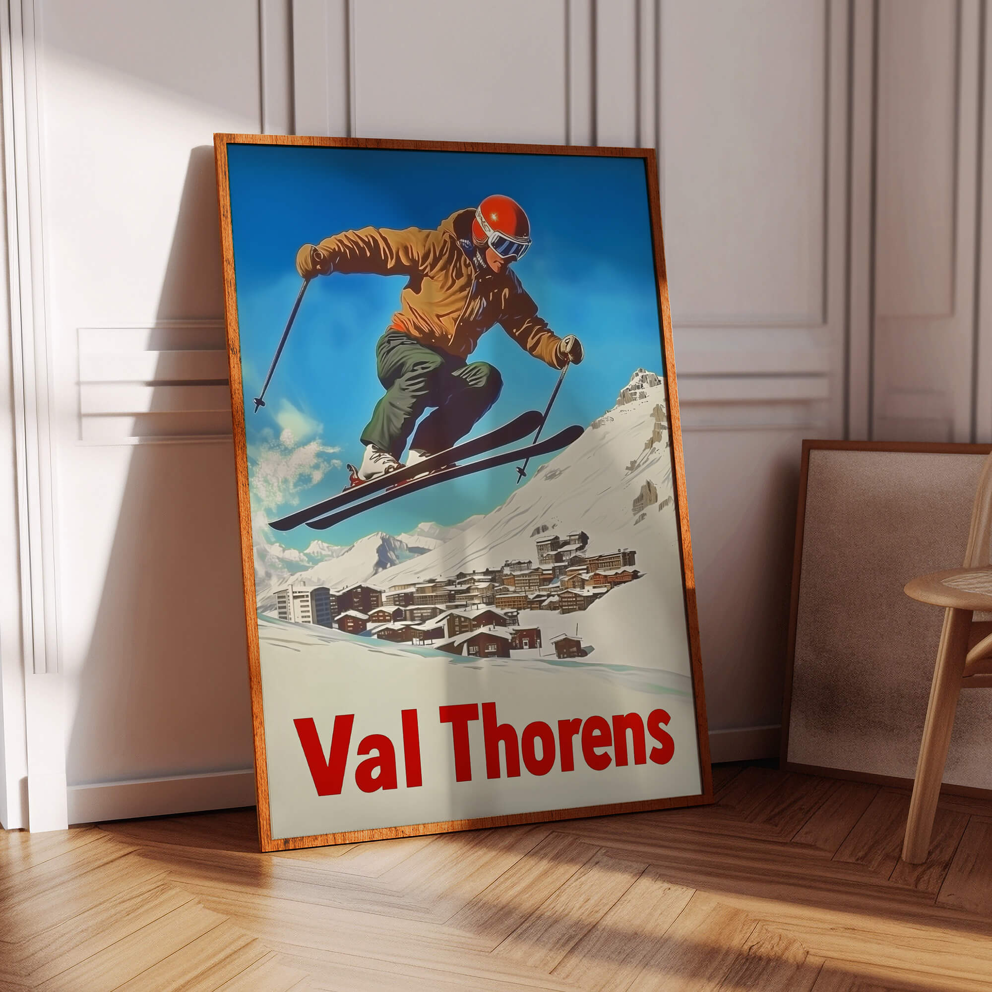 Val Thorens, France Vintage Ski Travel Poster