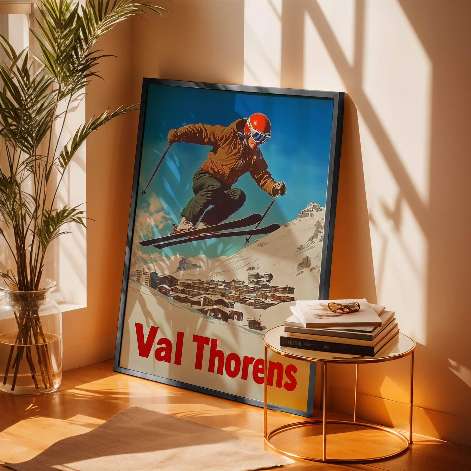 Val Thorens, France Vintage Ski Travel Poster