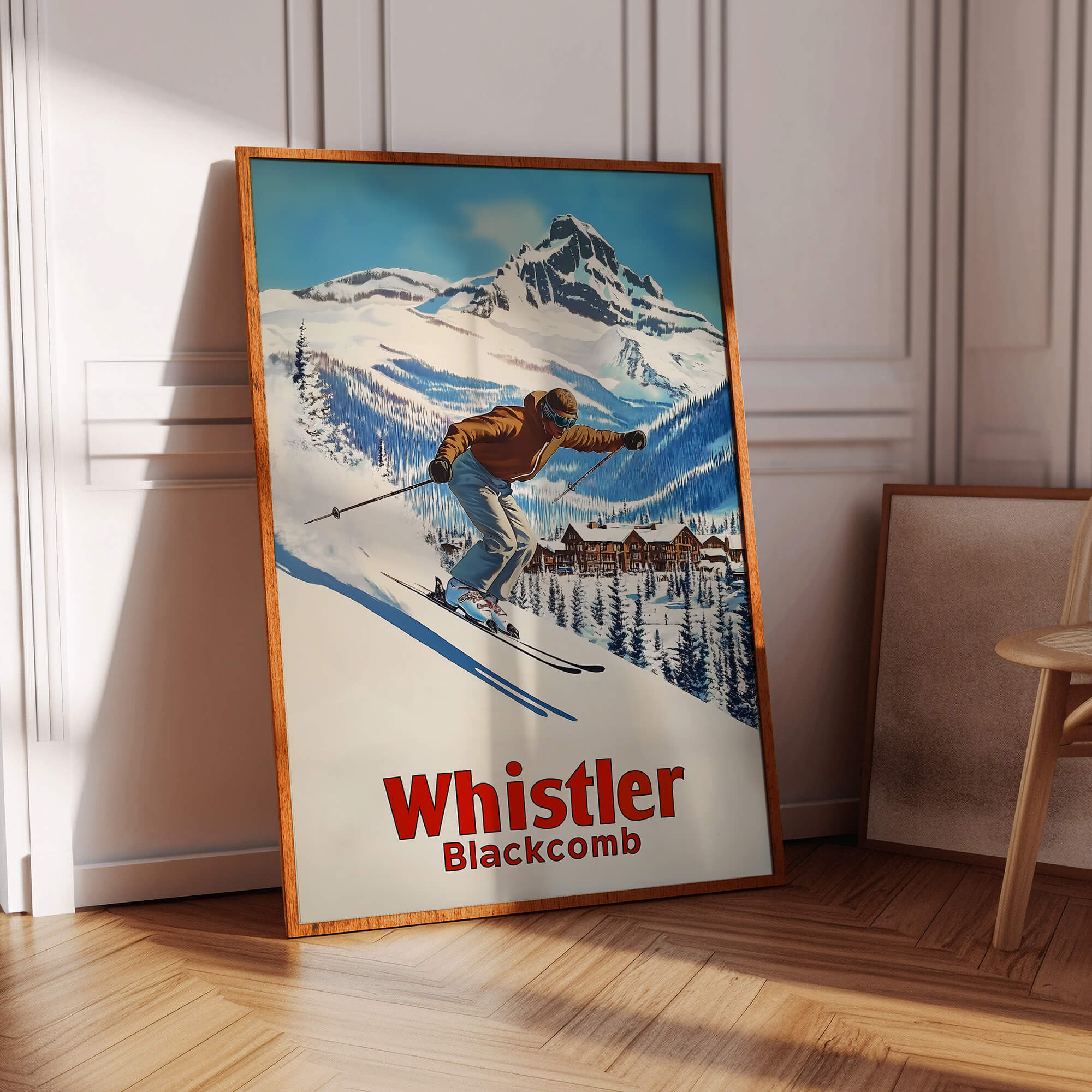 Whistler Blackcomb Vintage Ski Travel Poster