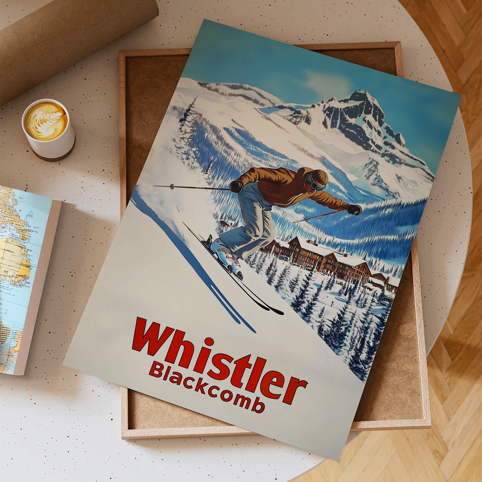 Whistler Blackcomb Vintage Ski Travel Poster
