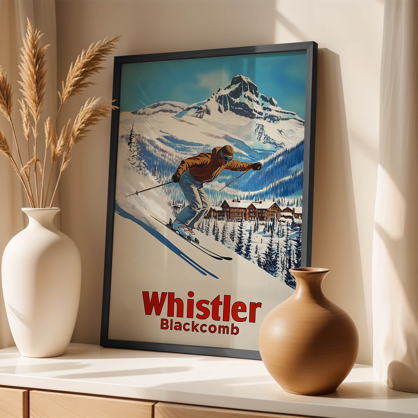 Whistler Blackcomb Vintage Ski Travel Poster