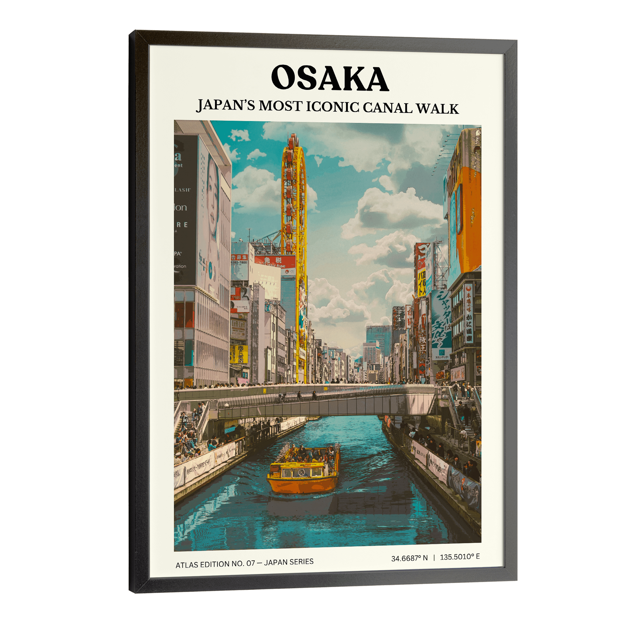 Osaka by the Canal Travel Poster