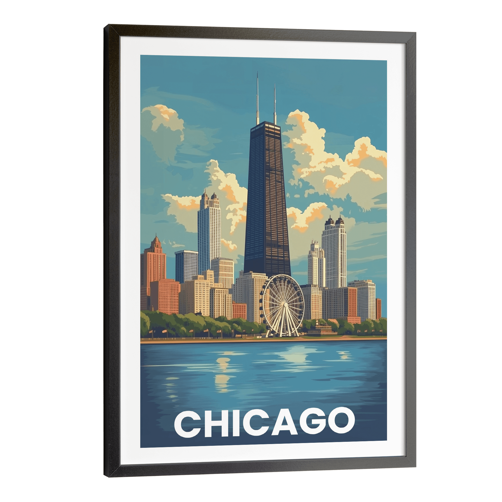 Chicago Vintage City Travel Poster