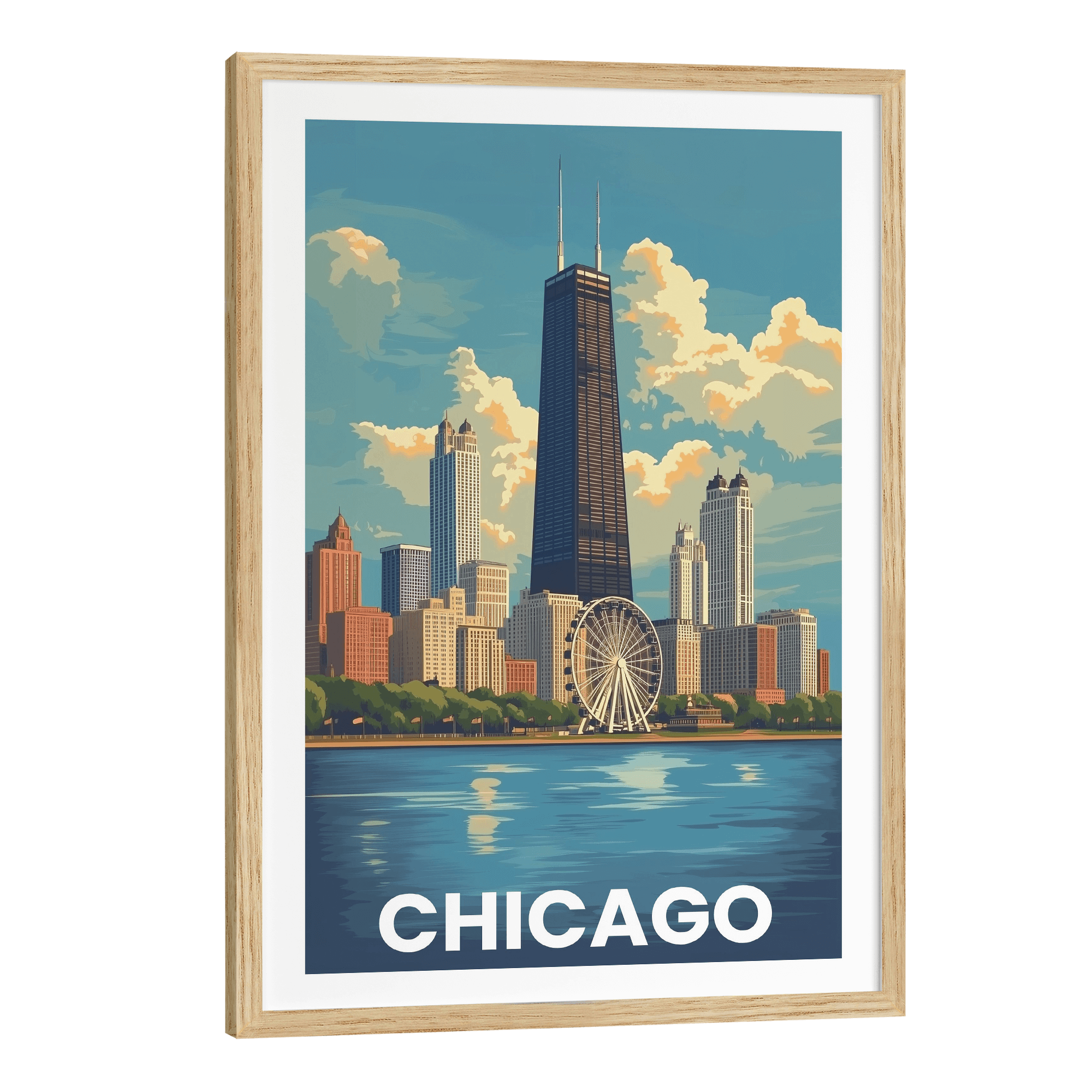 Chicago Vintage City Travel Poster