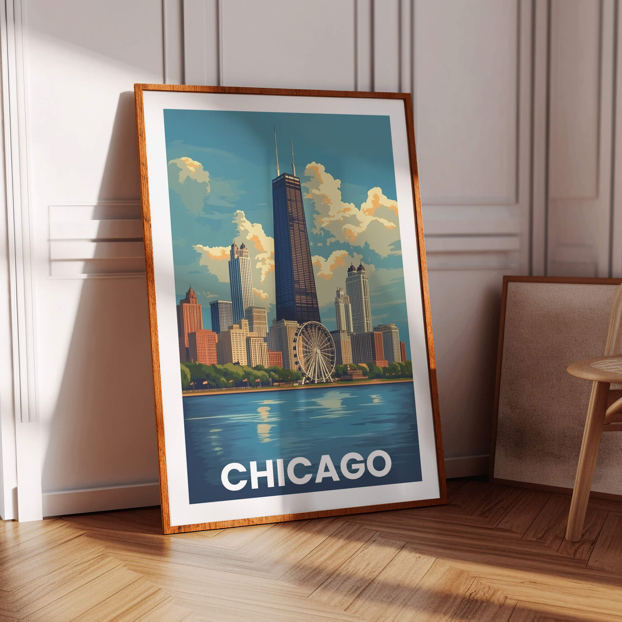 Chicago Vintage City Travel Poster
