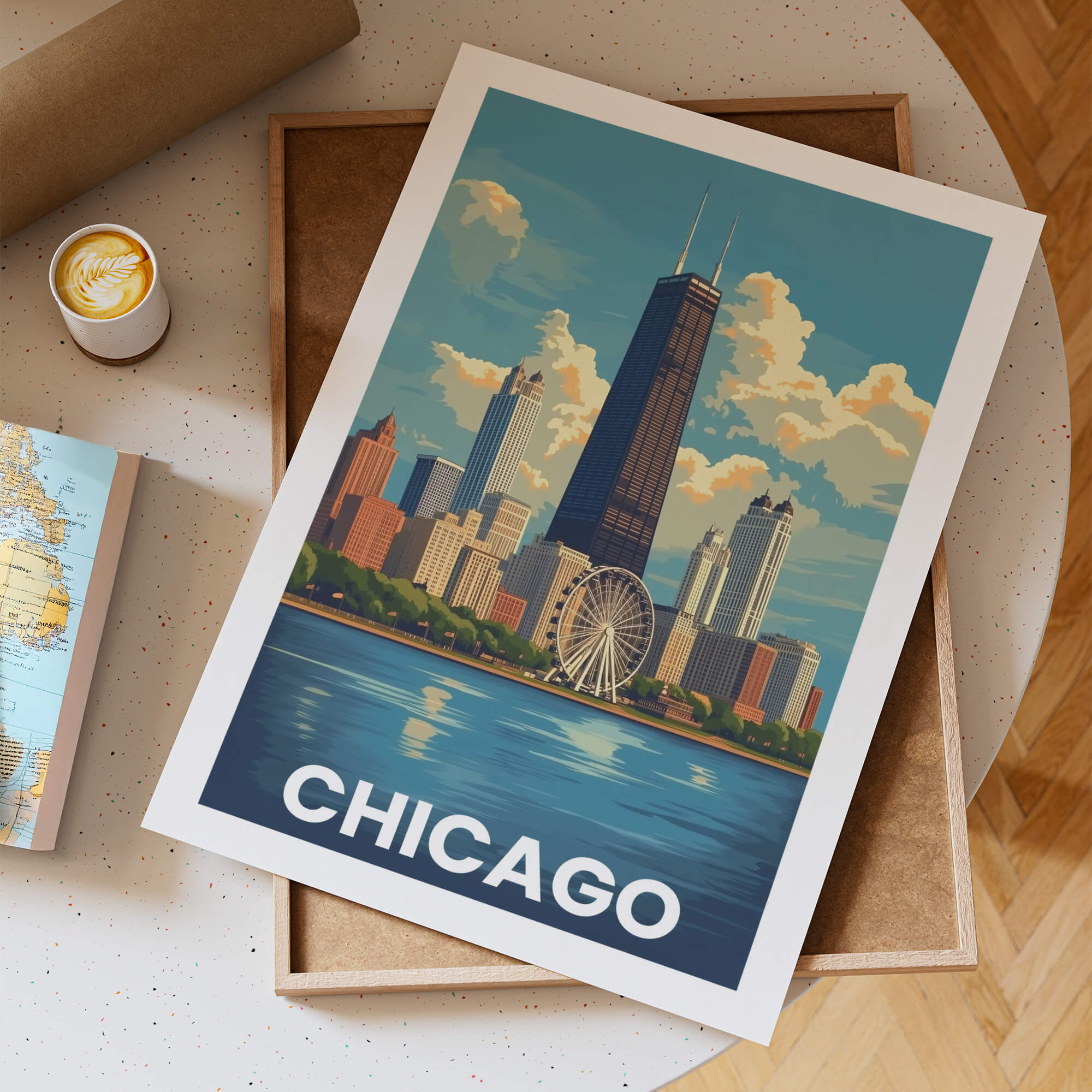 Chicago Vintage City Travel Poster