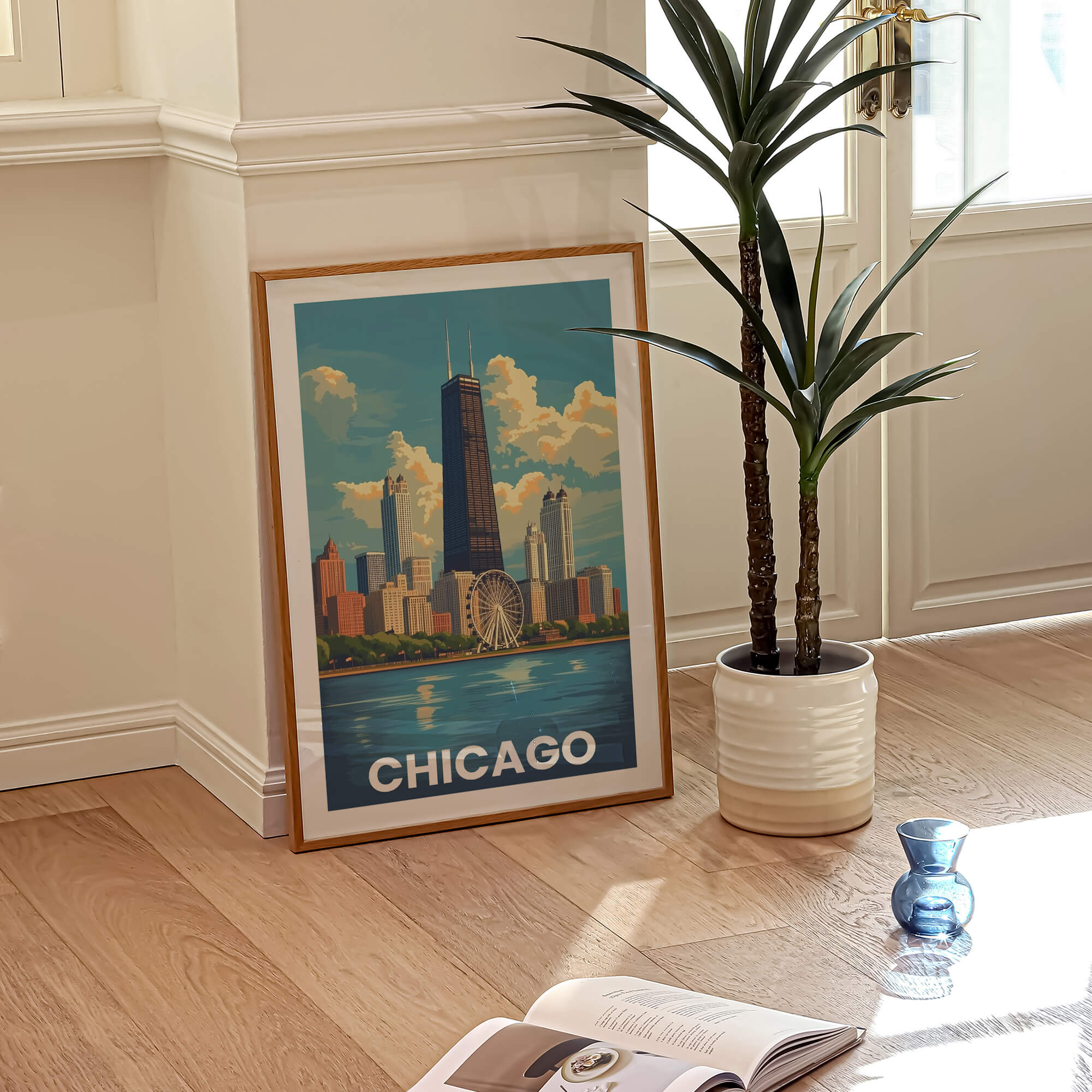 Chicago Vintage City Travel Poster