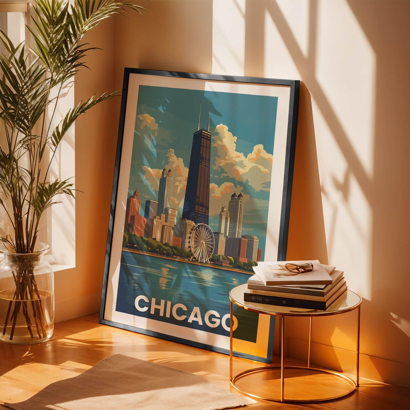 Chicago Vintage City Travel Poster