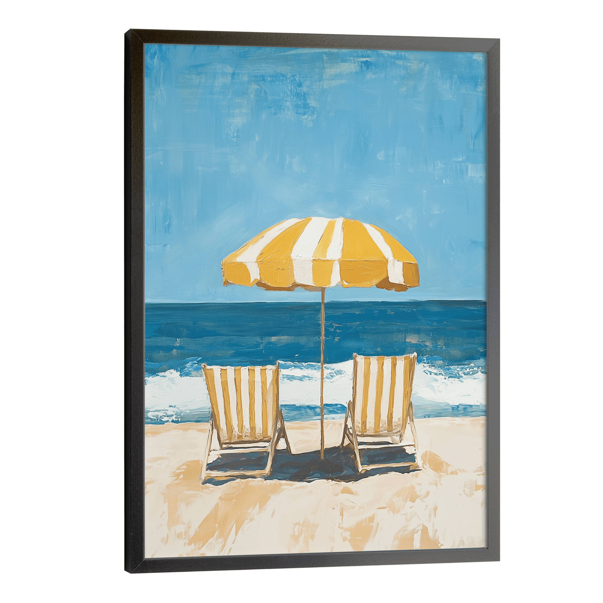 Deckchairs On The Beach Poster