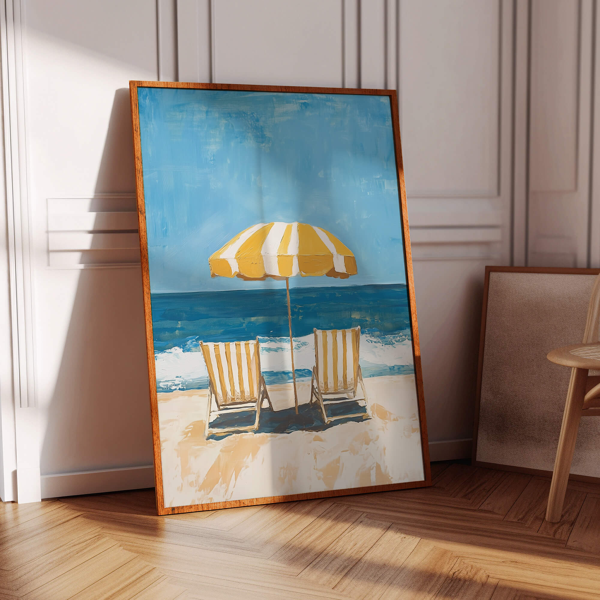 Deckchairs On The Beach Poster