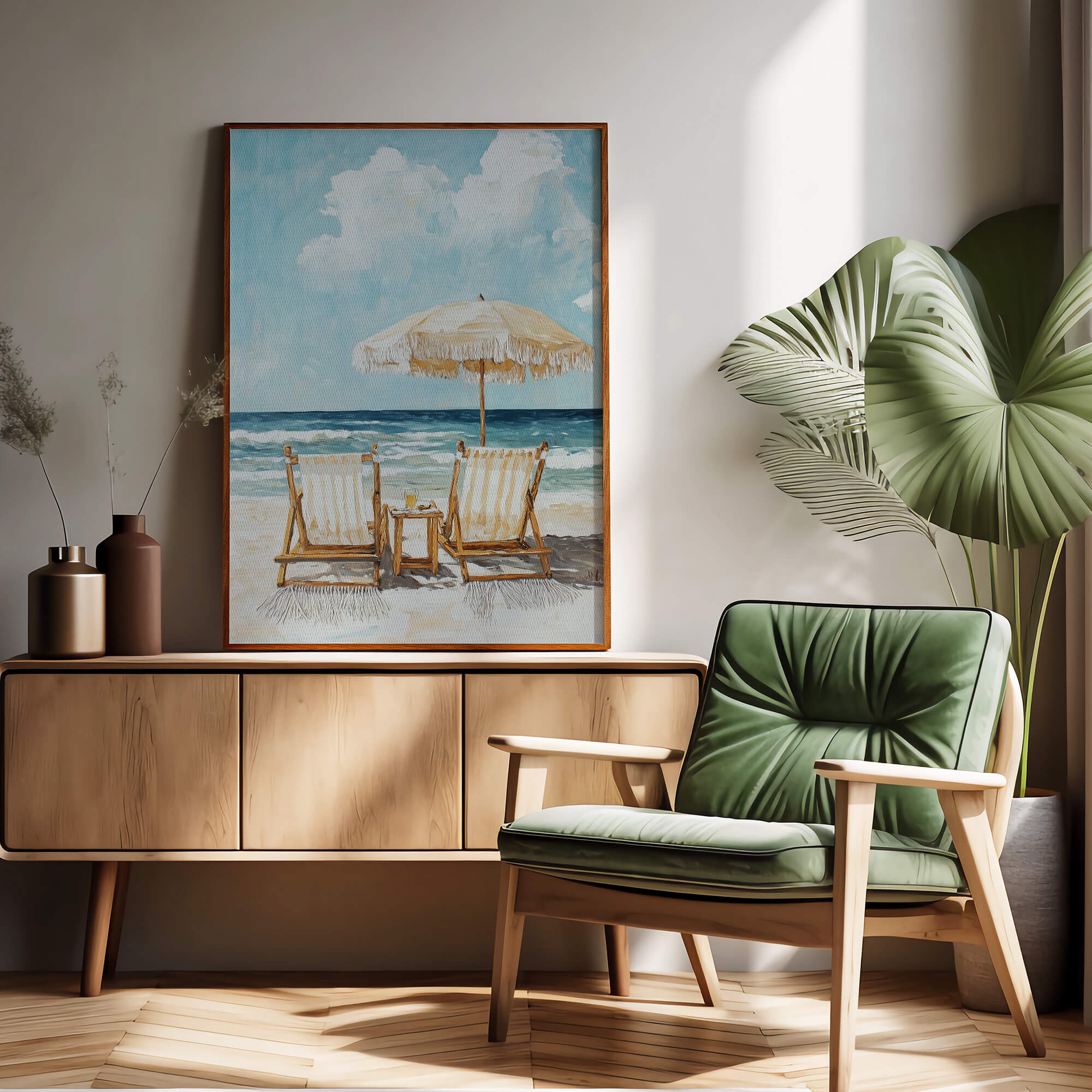 Deckchairs In The Sun Poster