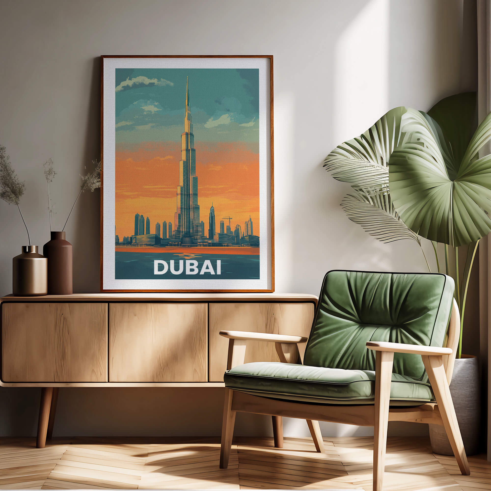Dubai Vintage City Travel Poster