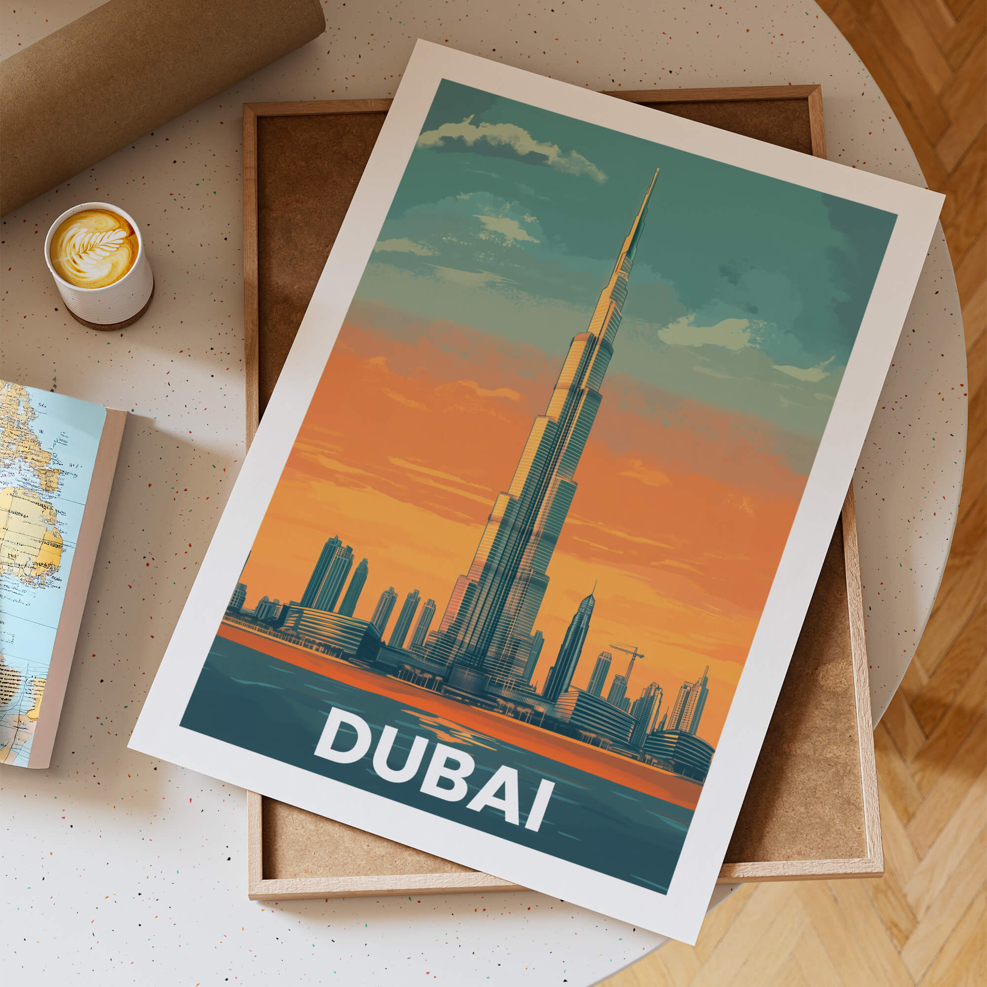 Dubai Vintage City Travel Poster