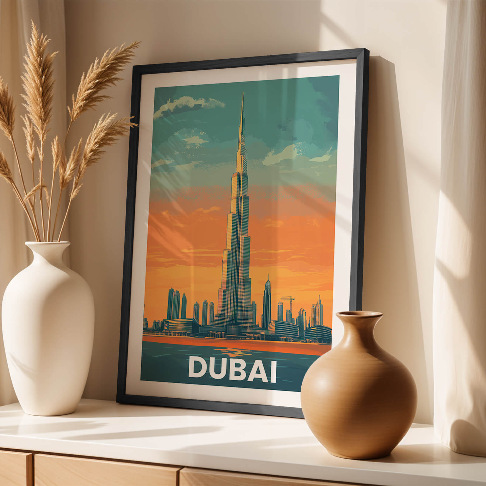 Dubai Vintage City Travel Poster