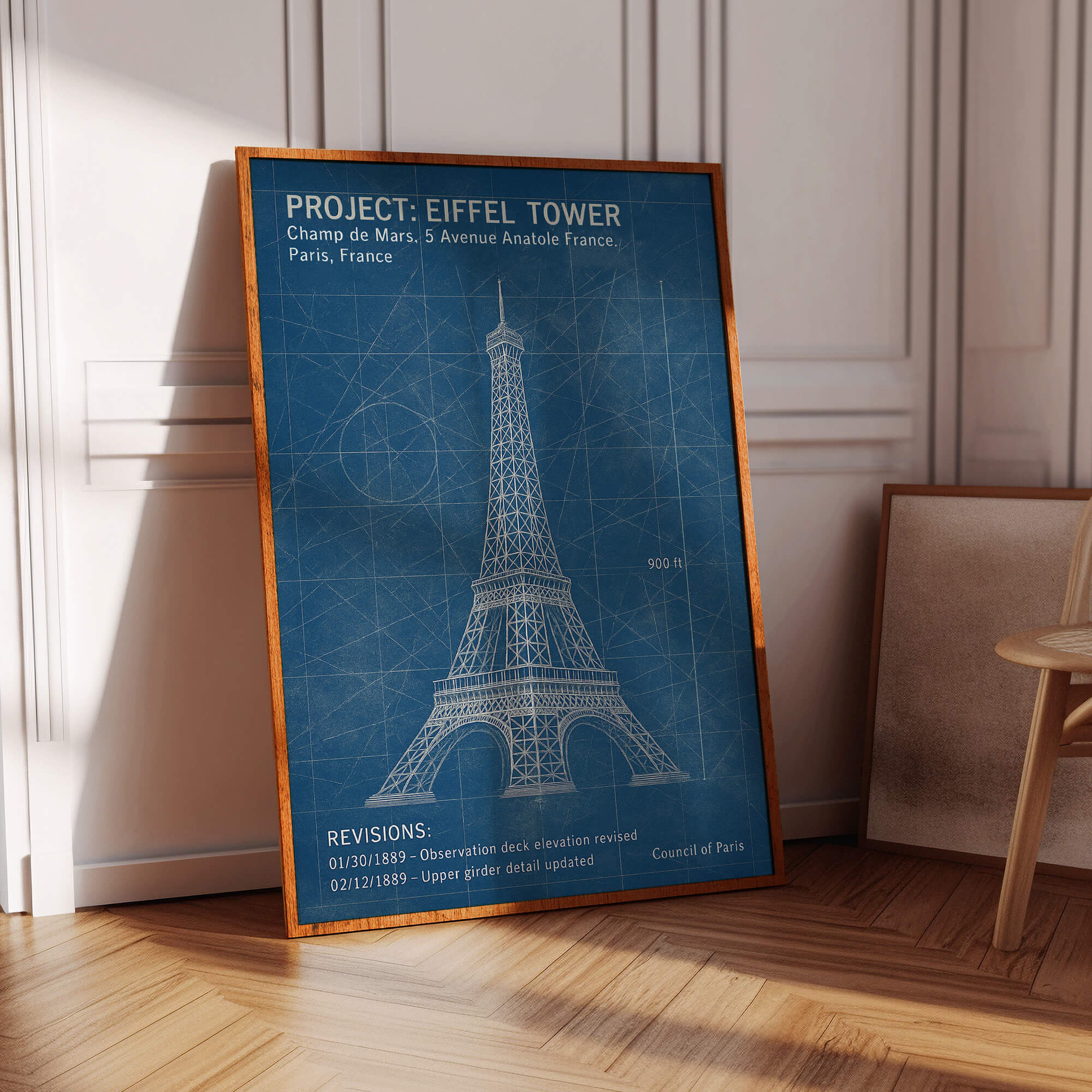 Eiffel Tower Blueprint Poster