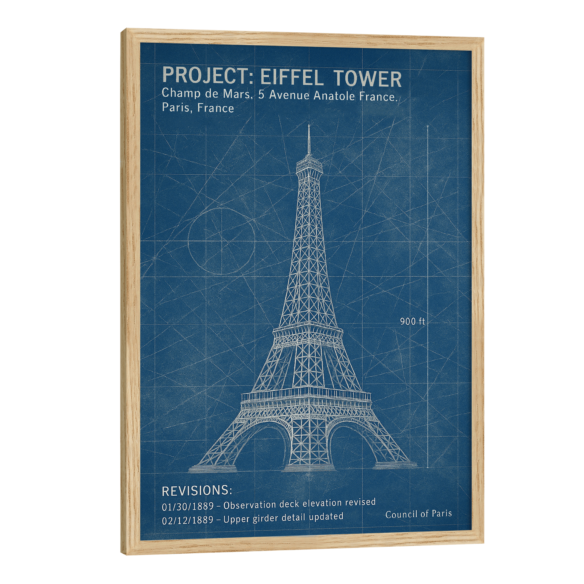 Eiffel Tower Blueprint Poster