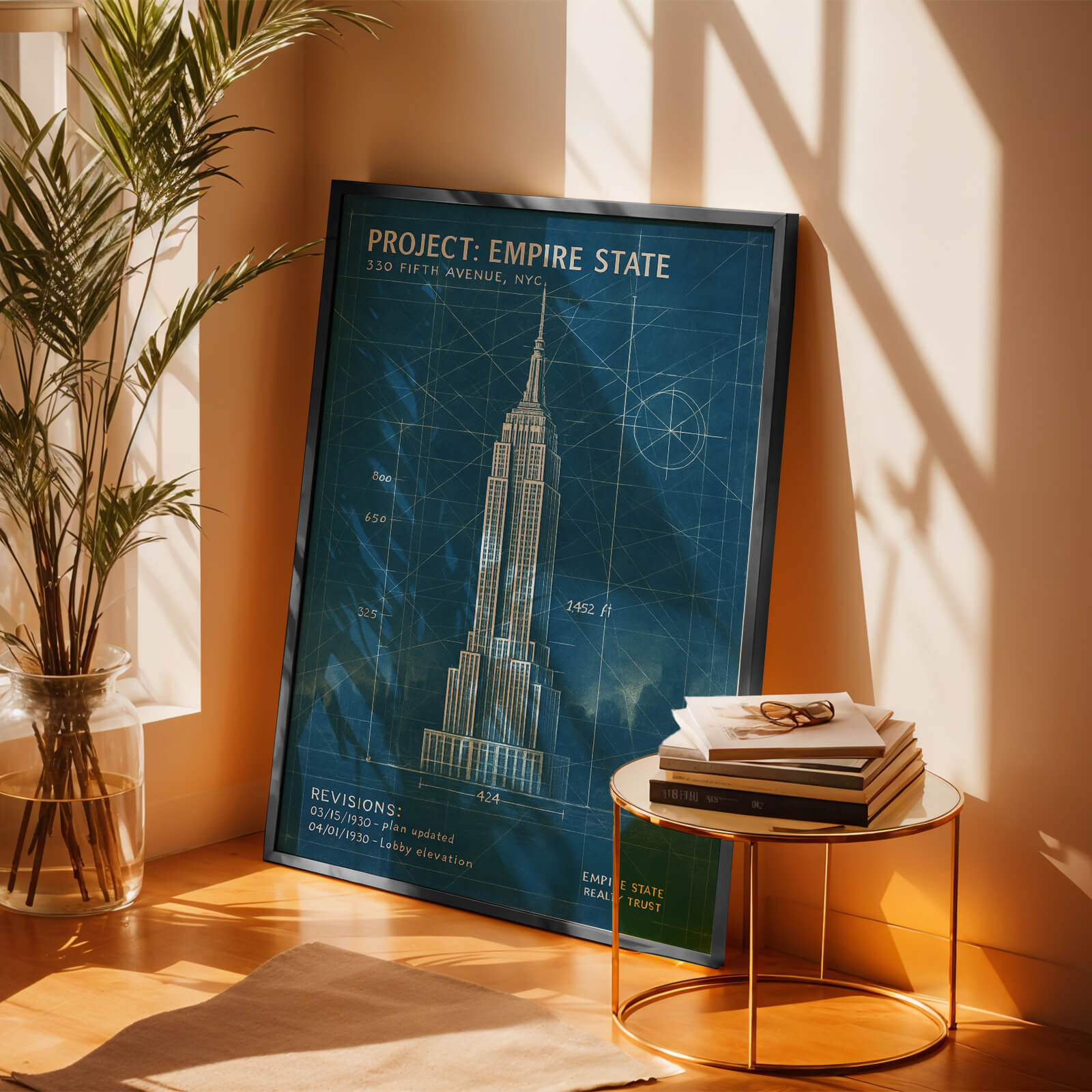 Empire State Building Blueprint Poster