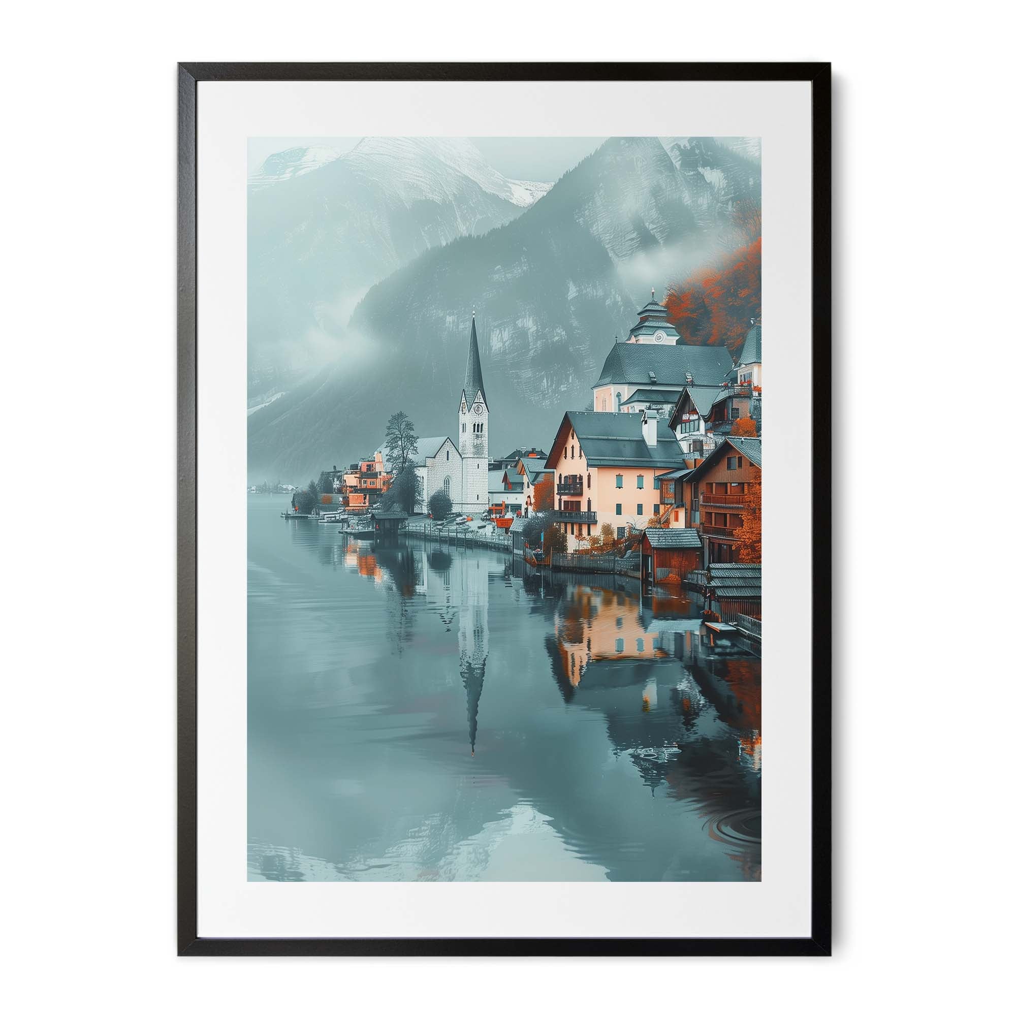 Hallstatt Austria Reflections Poster