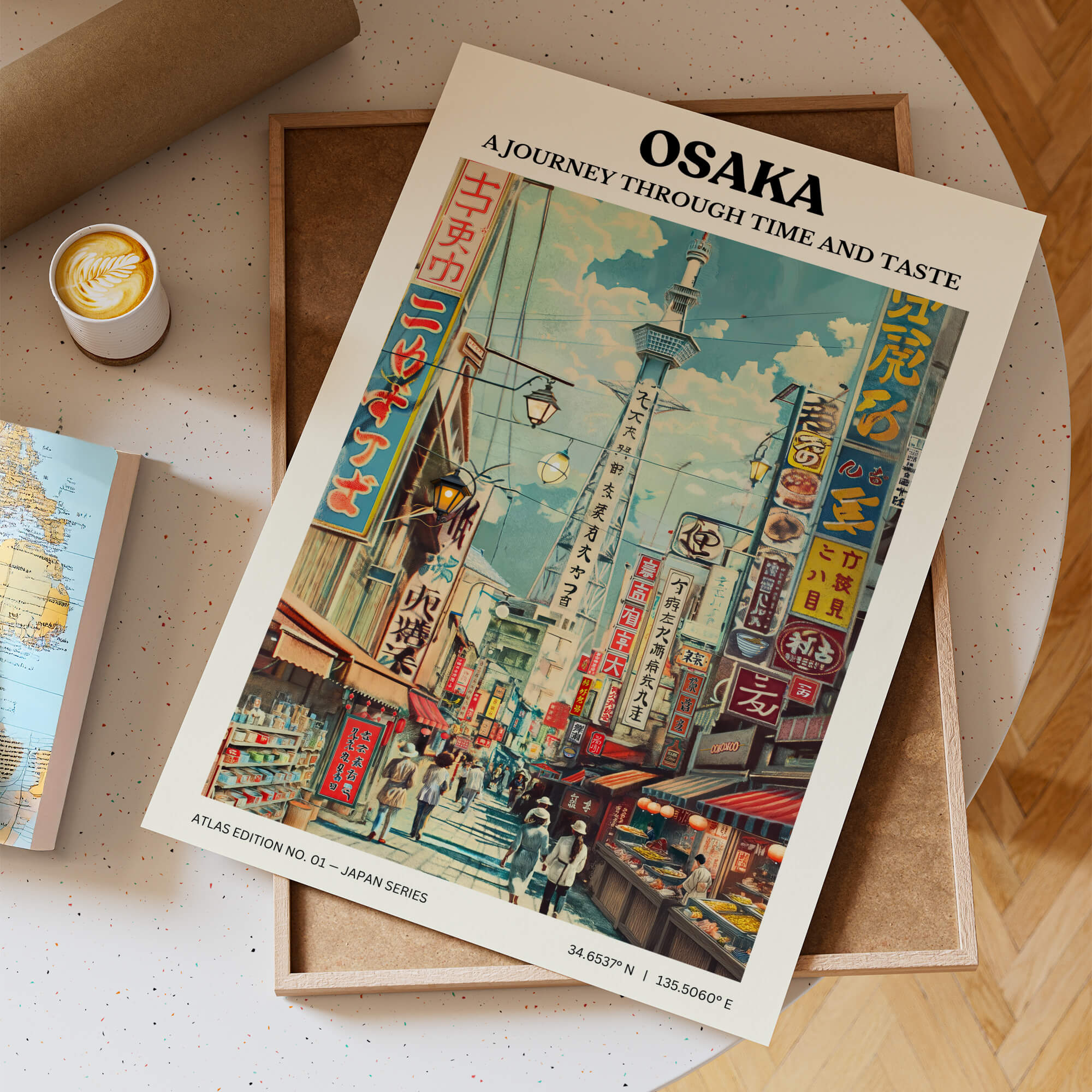 Osaka Lantern Street Travel Poster