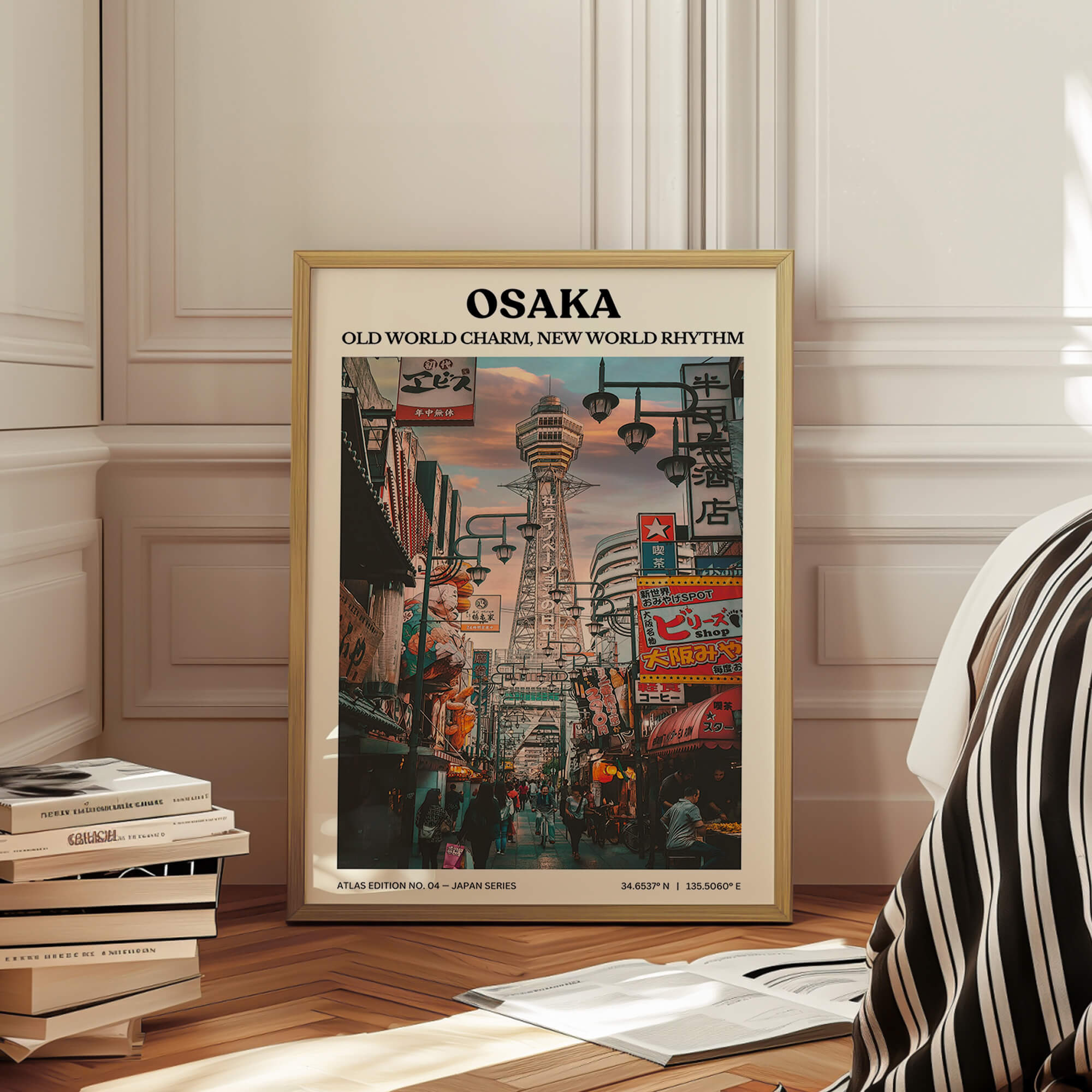Osaka at Sunset Travel Poster