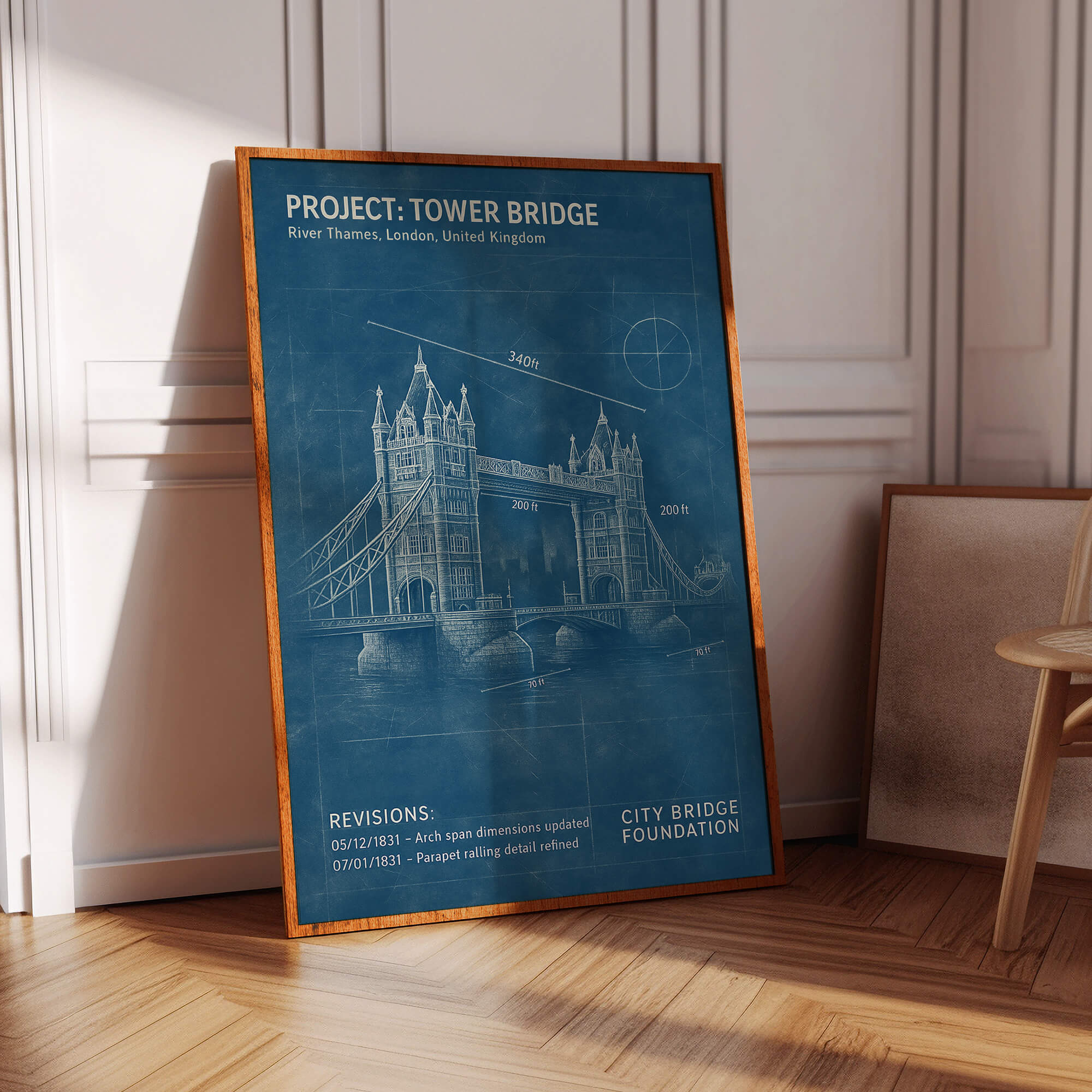 London Bridge Blueprint Poster