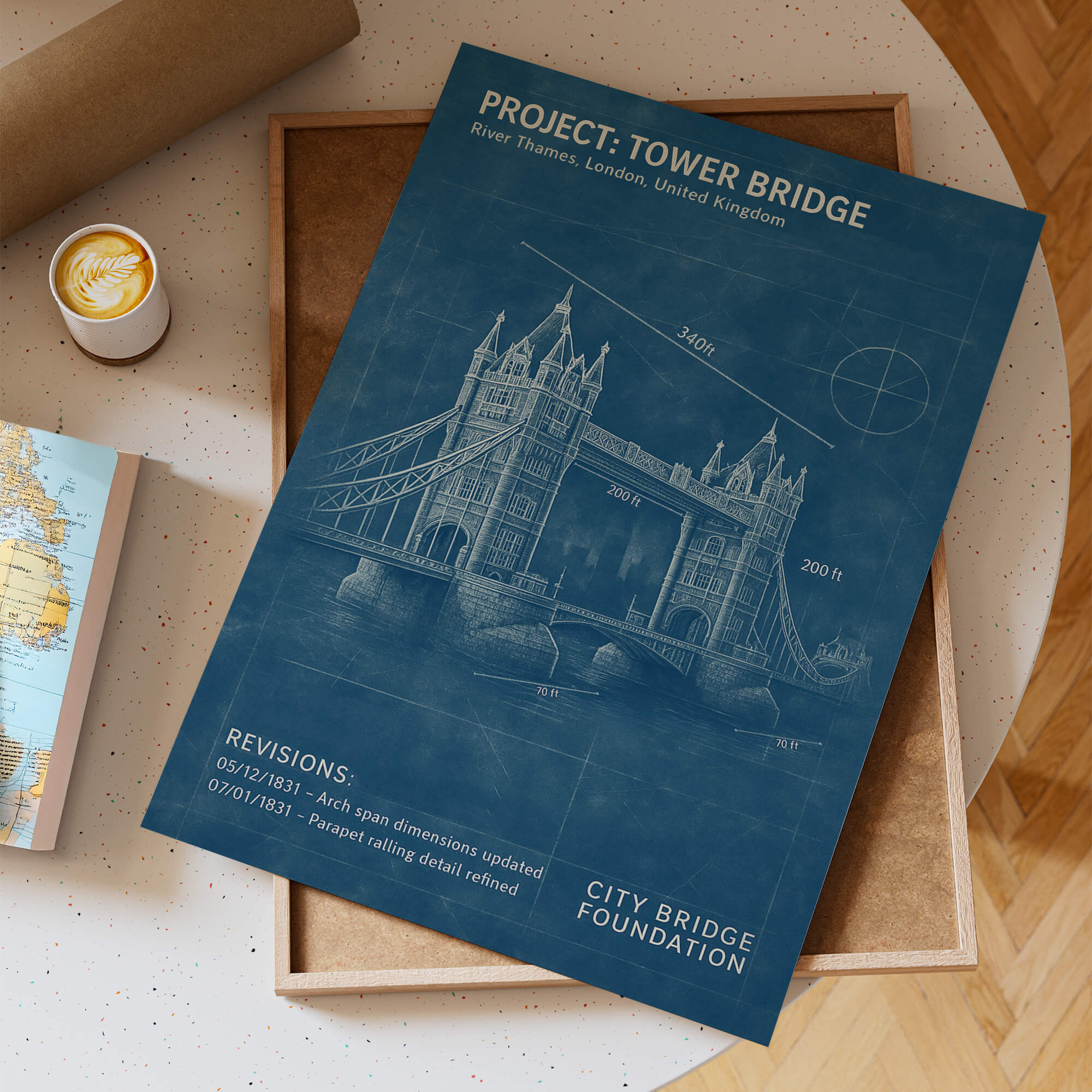 London Bridge Blueprint Poster