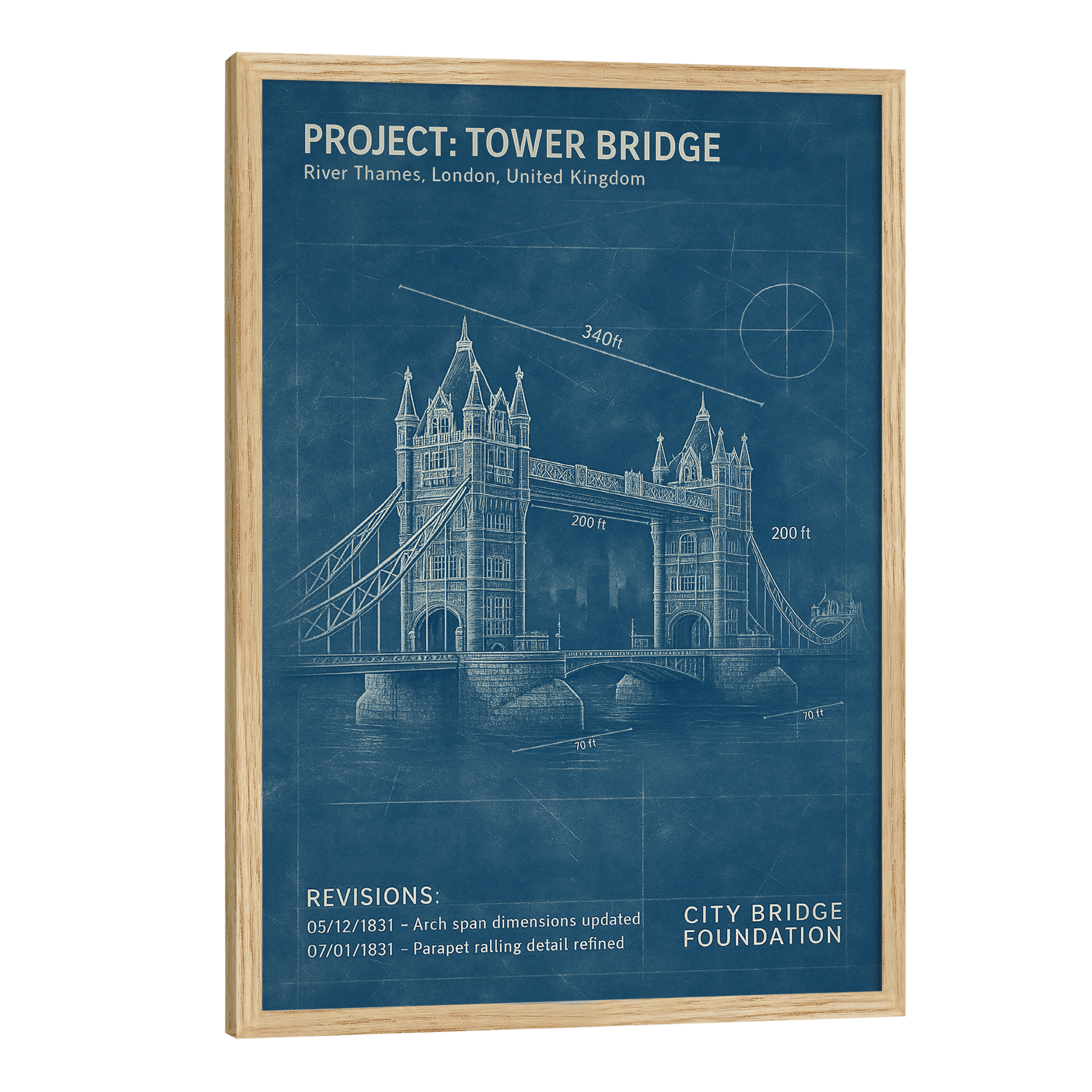 London Bridge Blueprint Poster