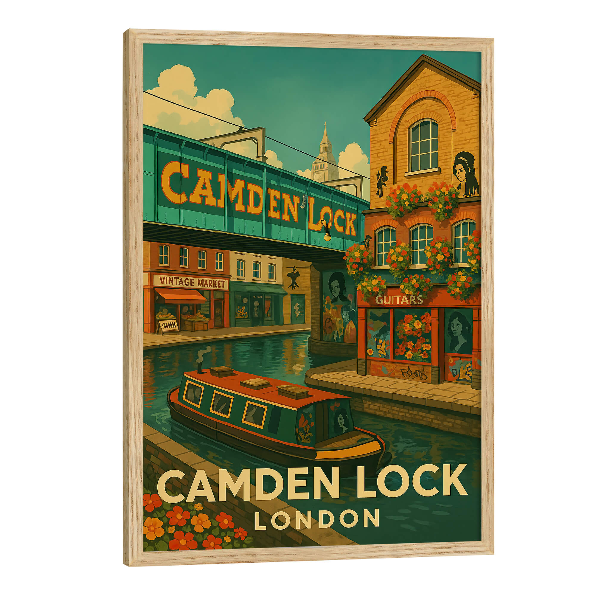 London Camden Lock Travel Poster
