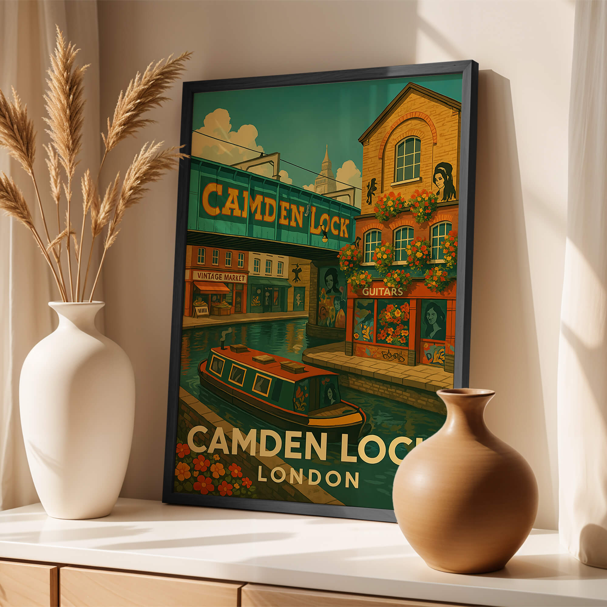 London Camden Lock Travel Poster