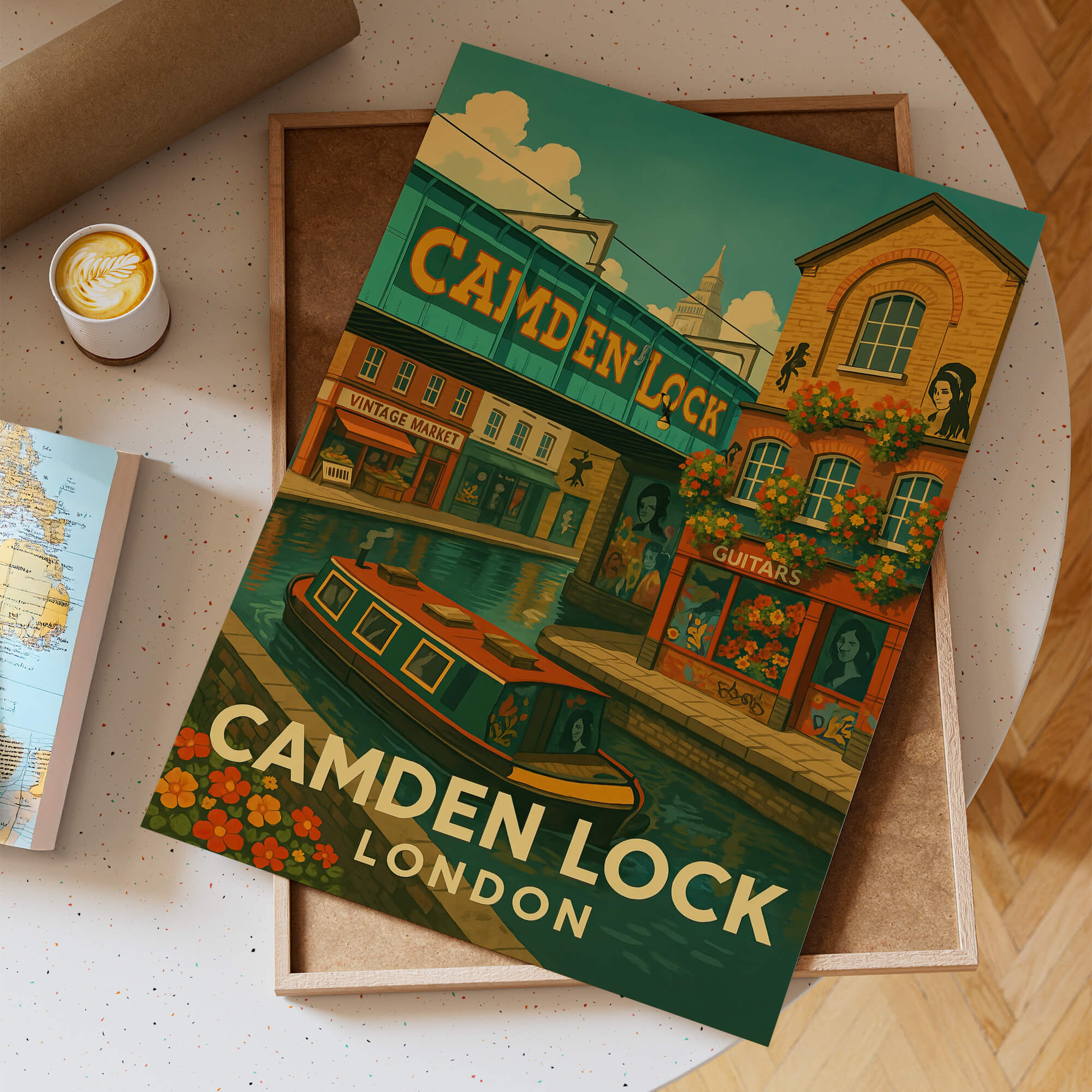 London Camden Lock Travel Poster