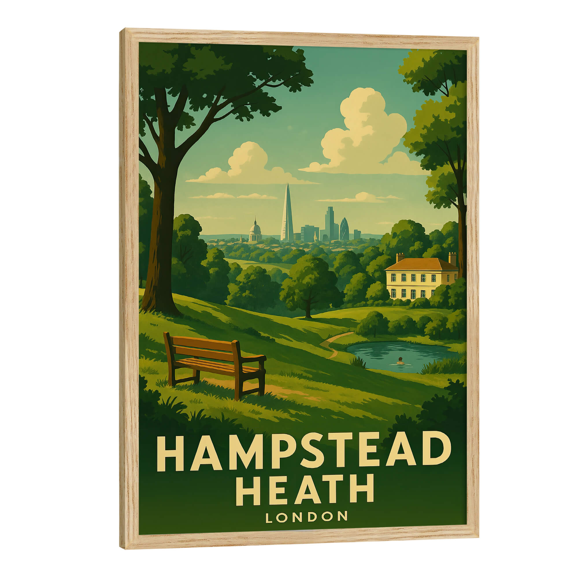 London Hampstead Heath Travel Poster