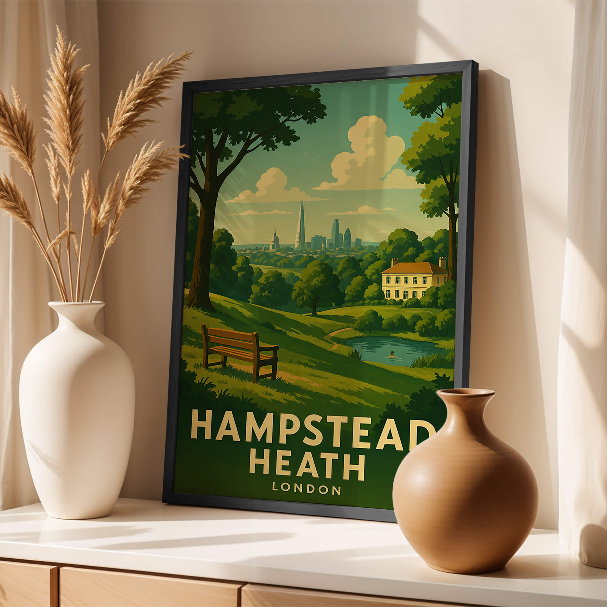 London Hampstead Heath Travel Poster