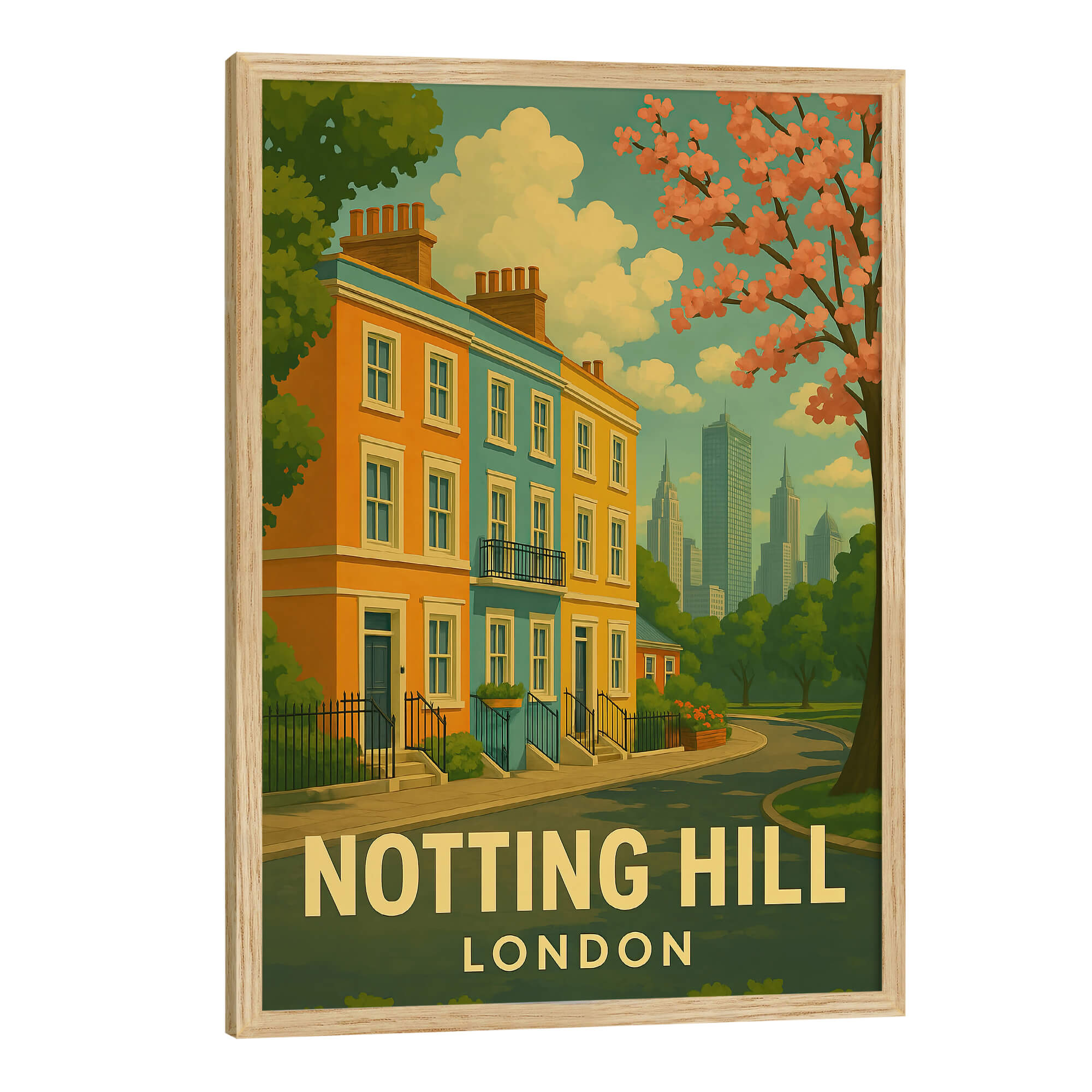 London Notting Hill Travel Poster