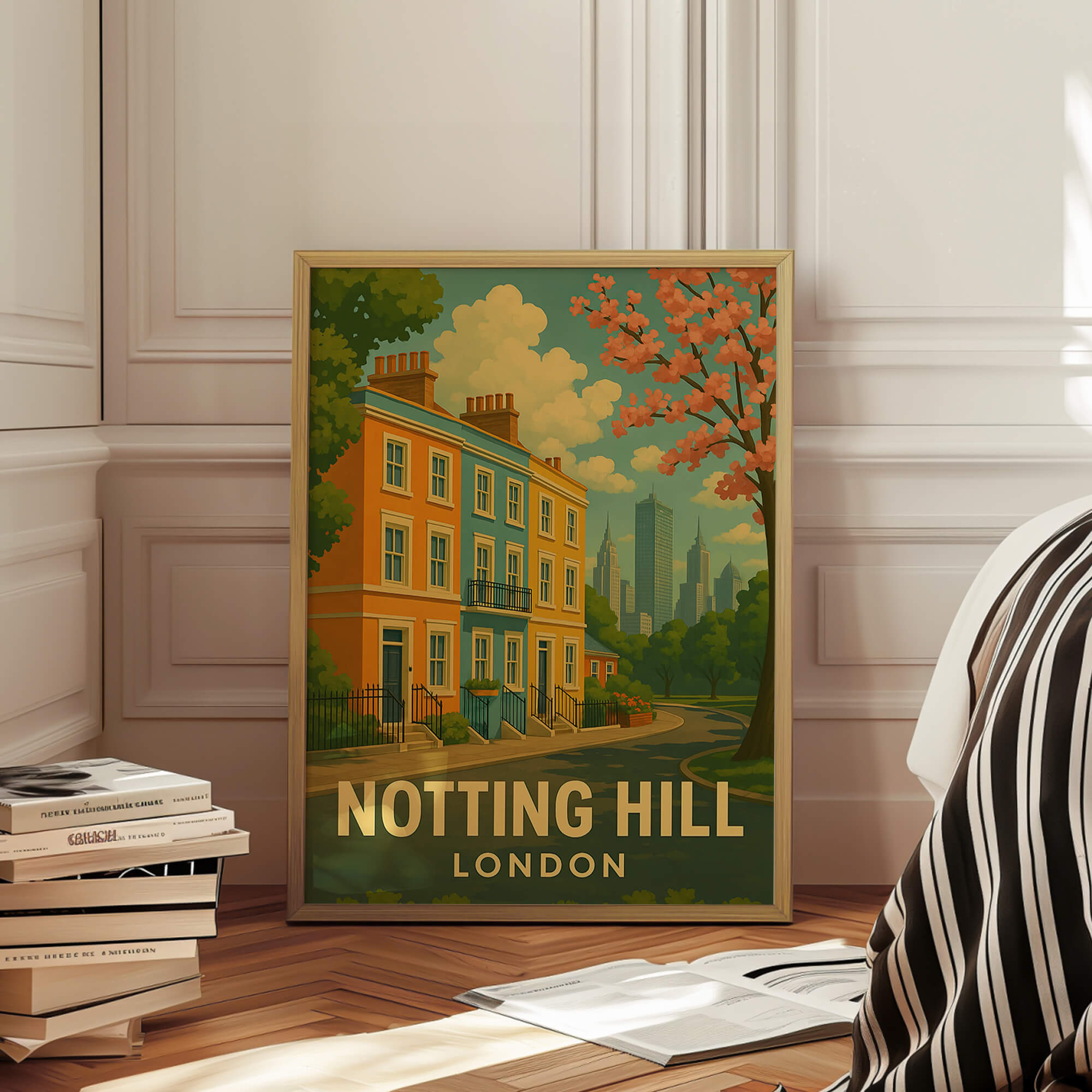 London Notting Hill Travel Poster