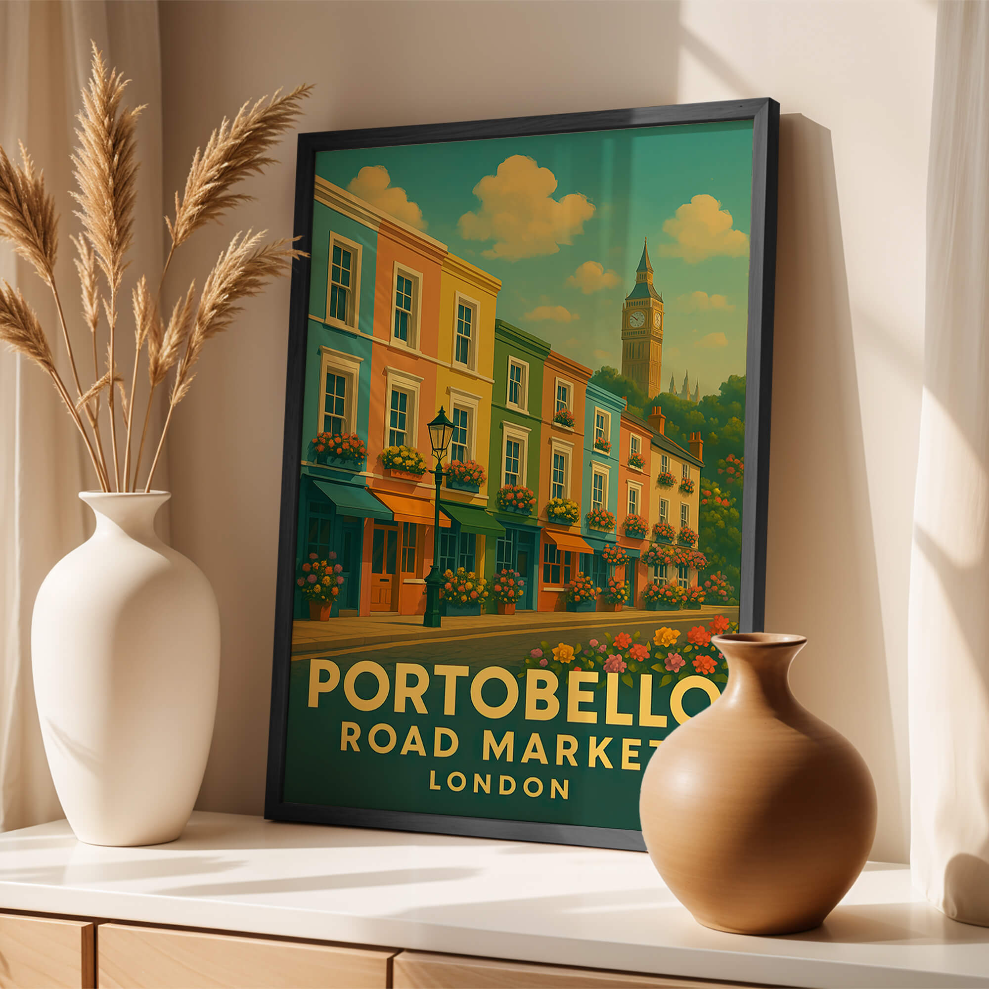 London Portobello Road Travel Poster