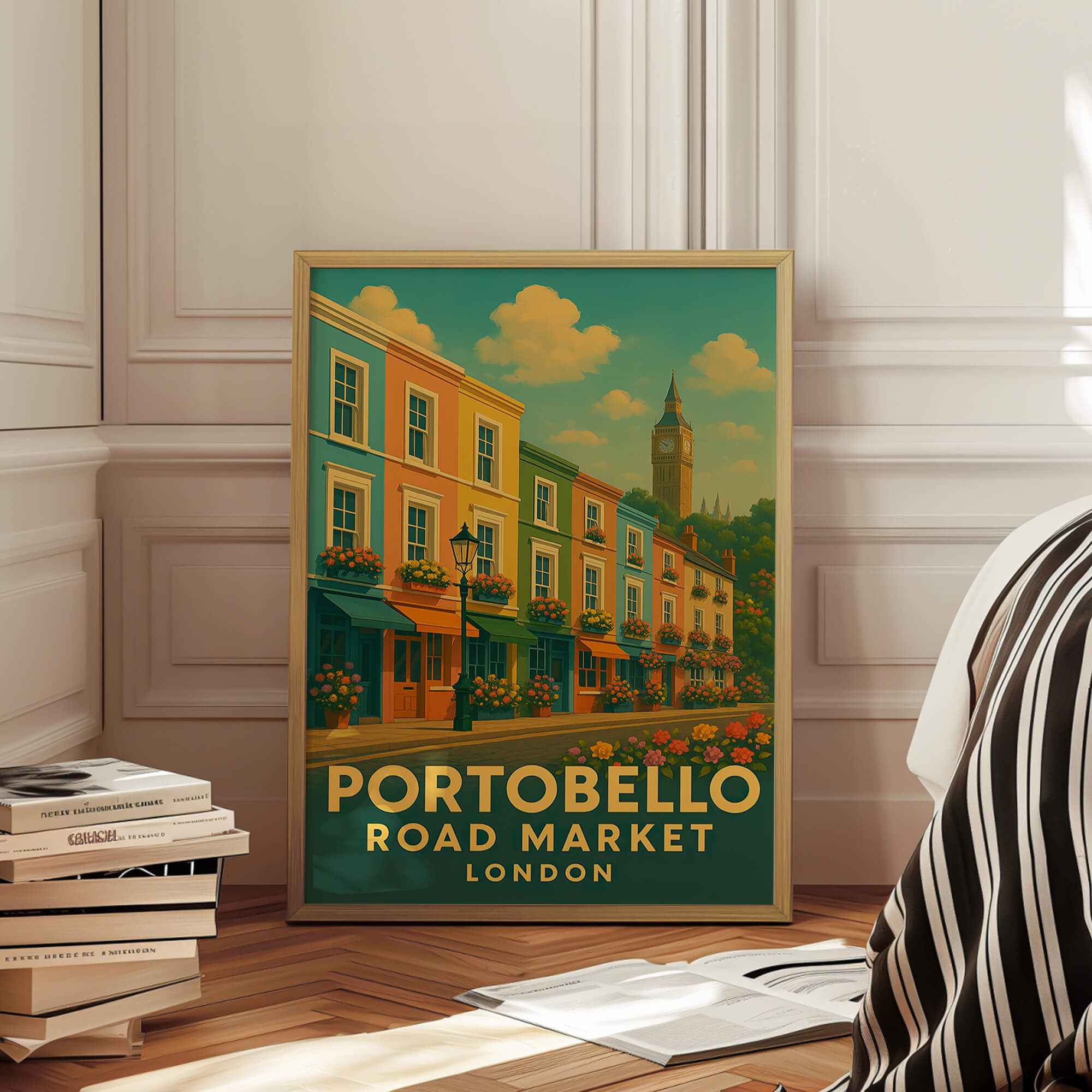 London Portobello Road Travel Poster